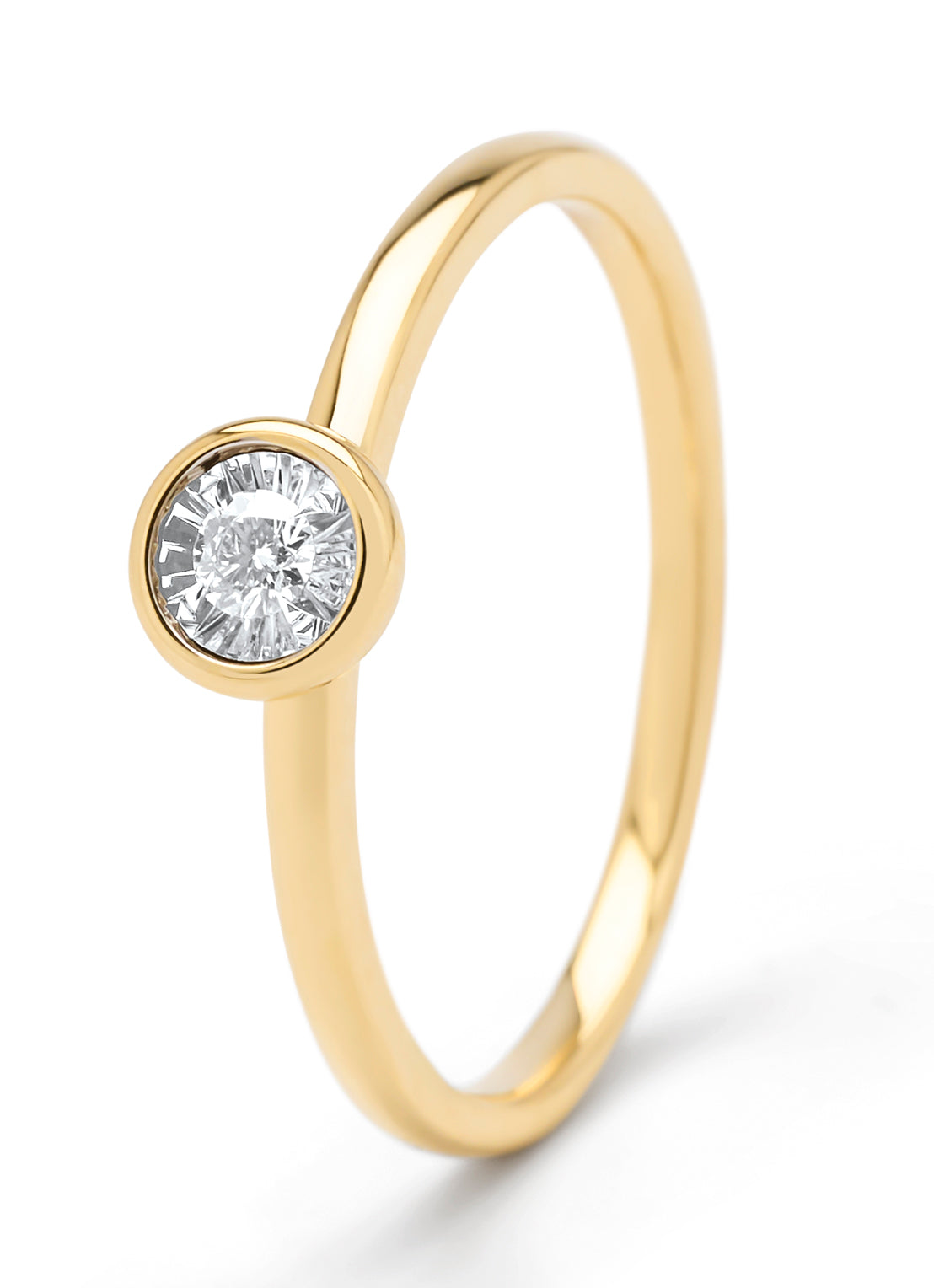 Gouden ring, 0.06 ct diamant, Cosmic