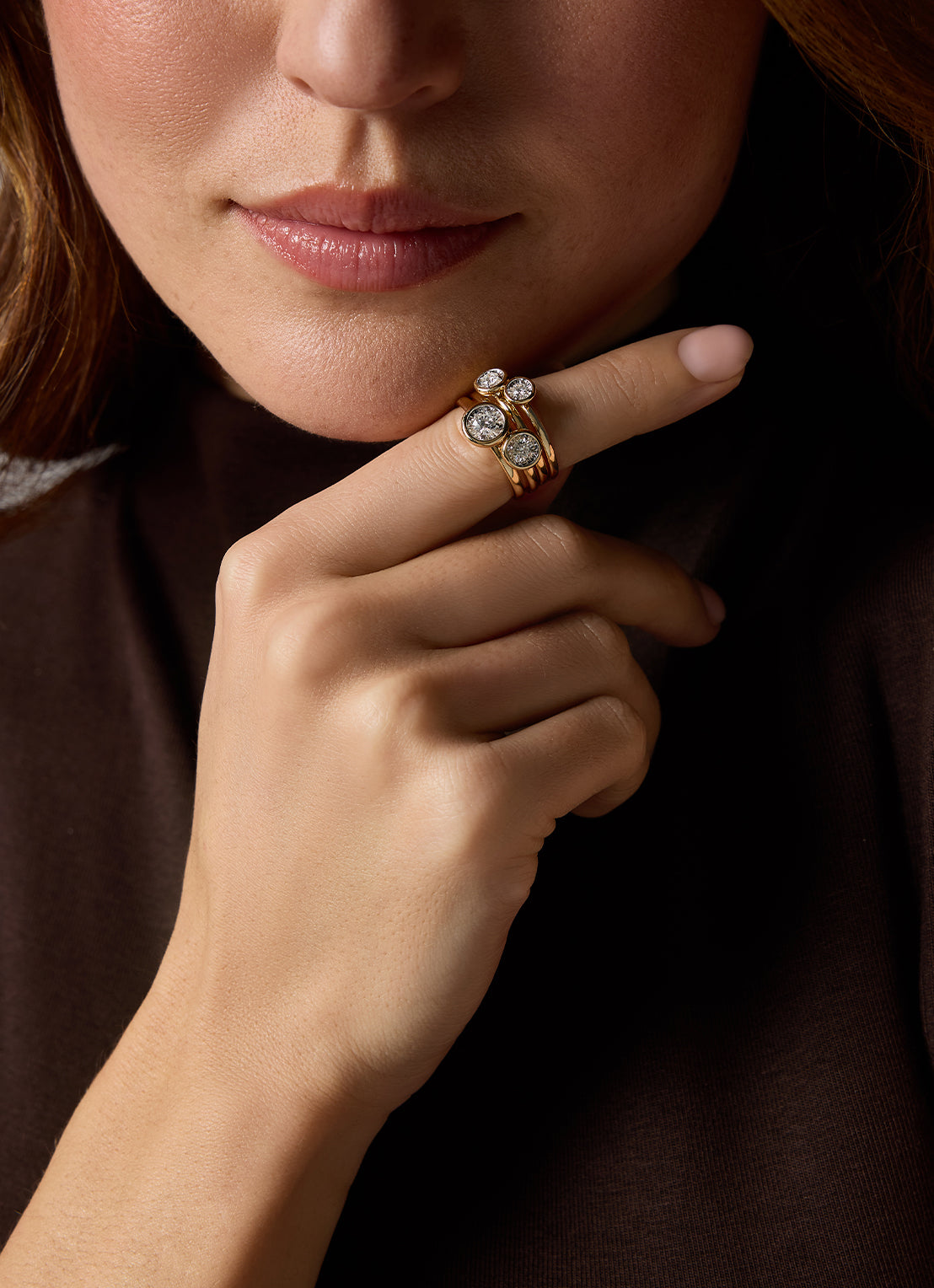 Gouden ring, 0.06 ct diamant, Cosmic