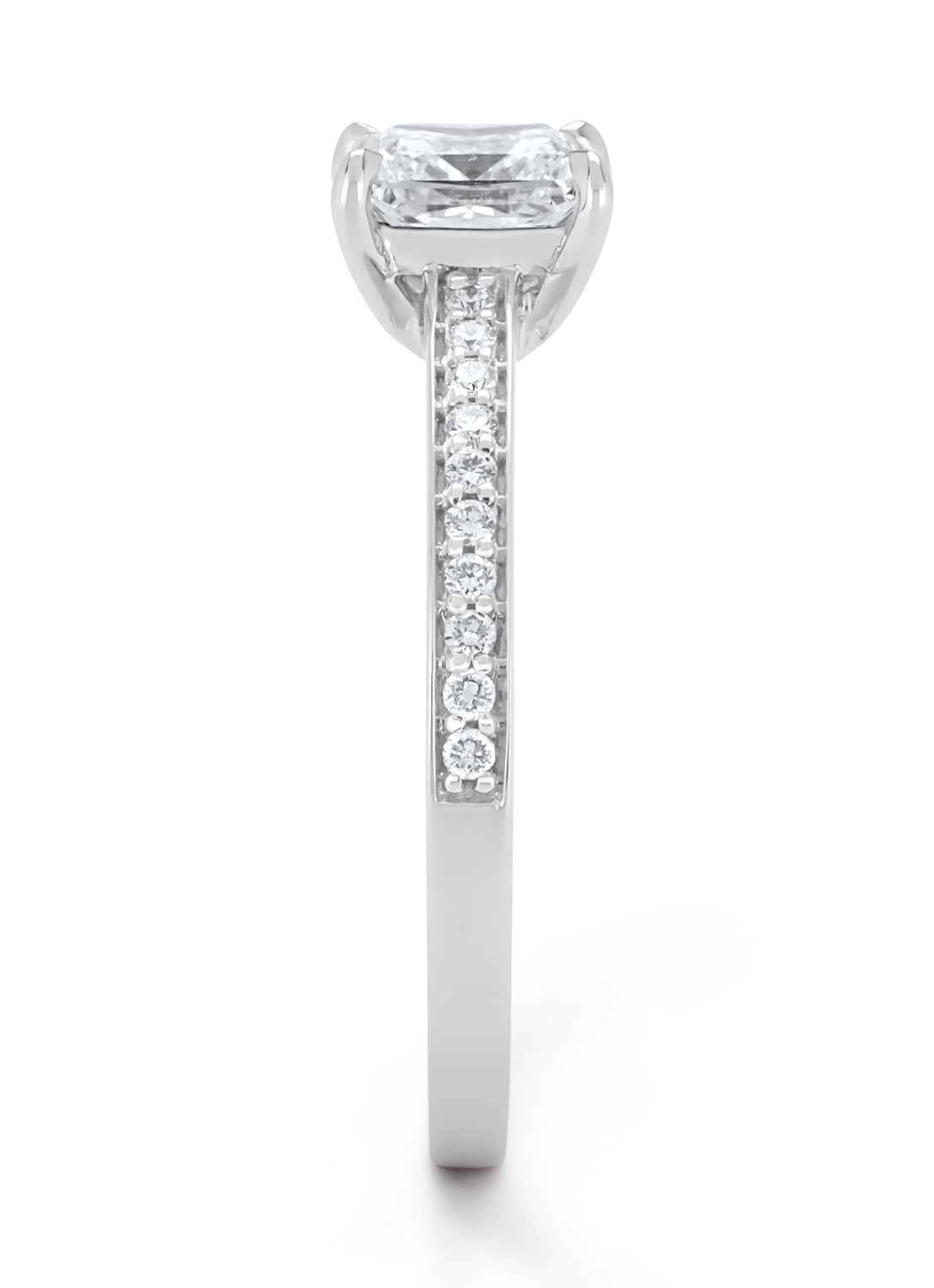 Witgouden ring, 1.27 ct diamant, Solitair