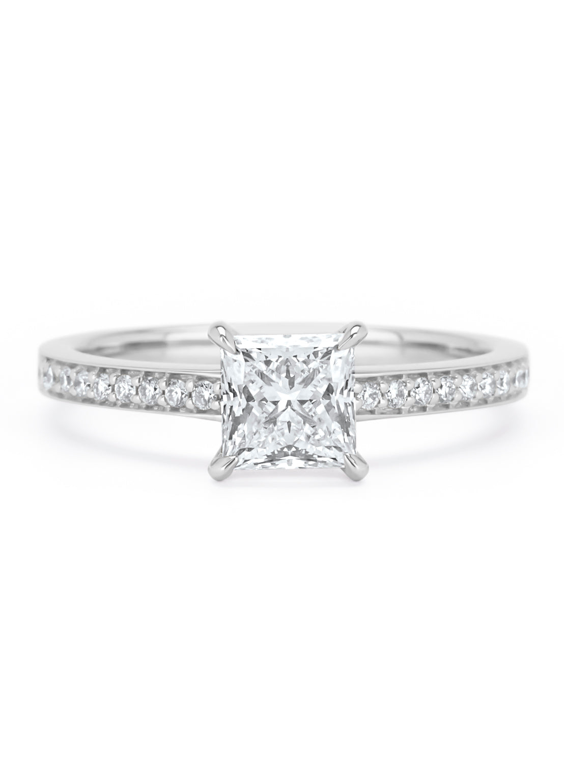 Witgouden ring, 1.27 ct diamant, Solitair