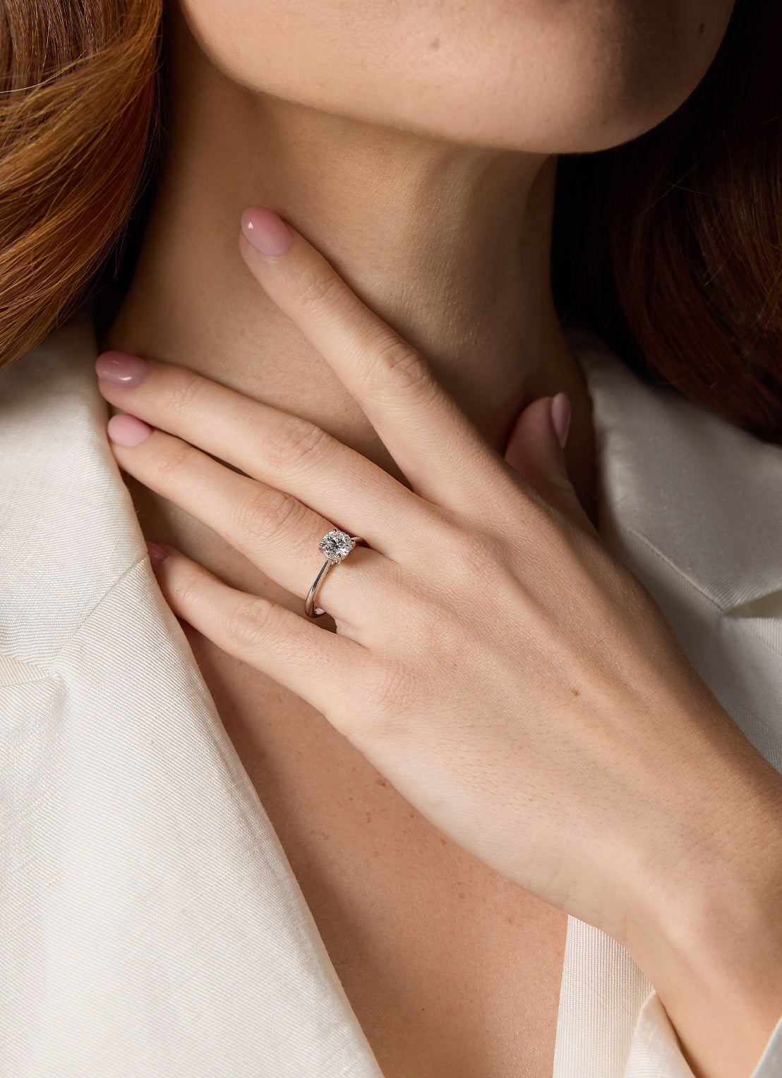 White gold ring, 1.01 ct diamond, Solitaire
