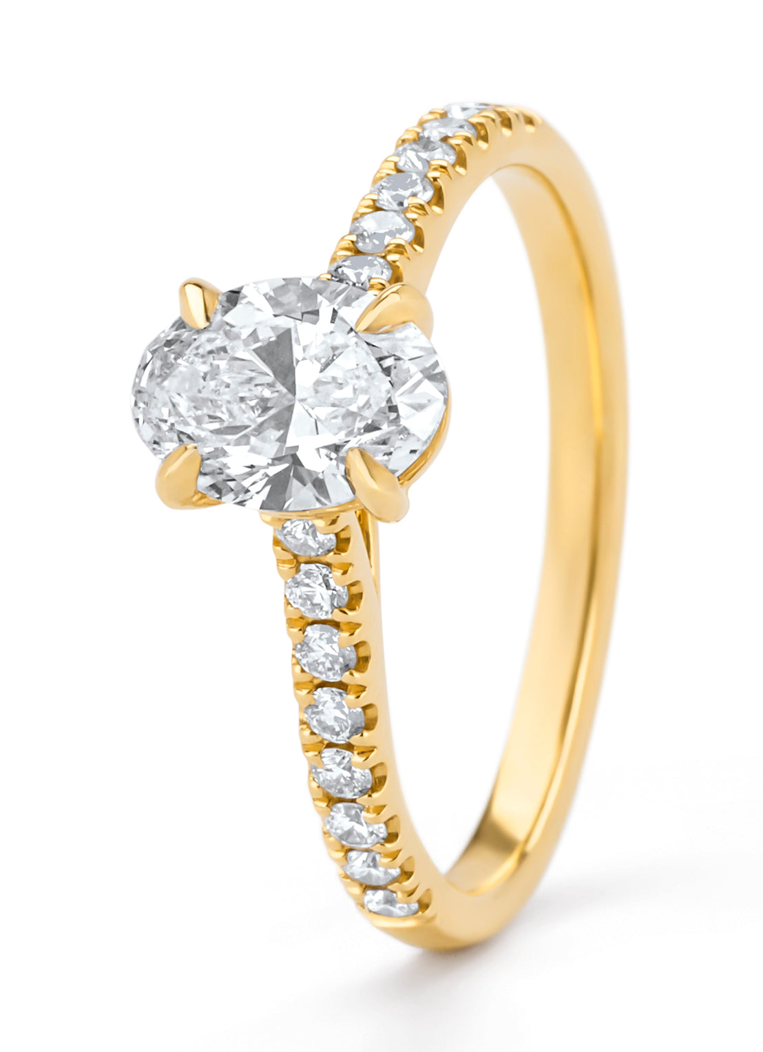 Geelgouden ring, 1.26 ct diamant, Solitair