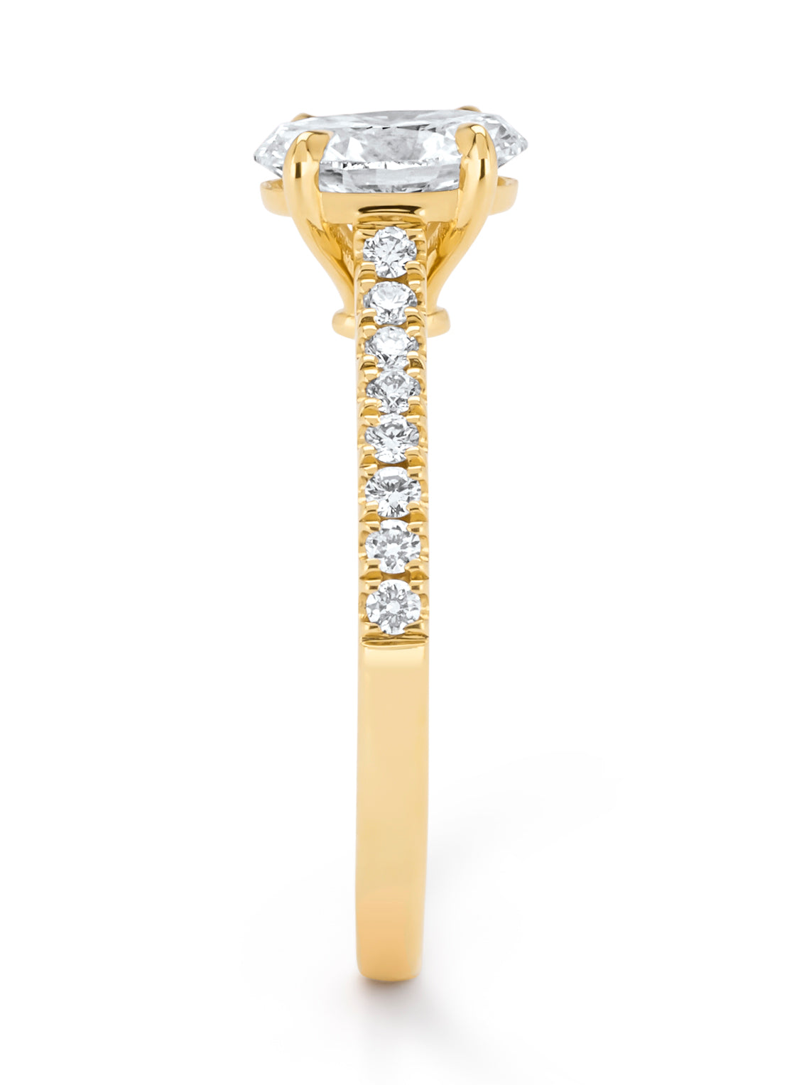 Geelgouden ring, 1.26 ct diamant, Solitair