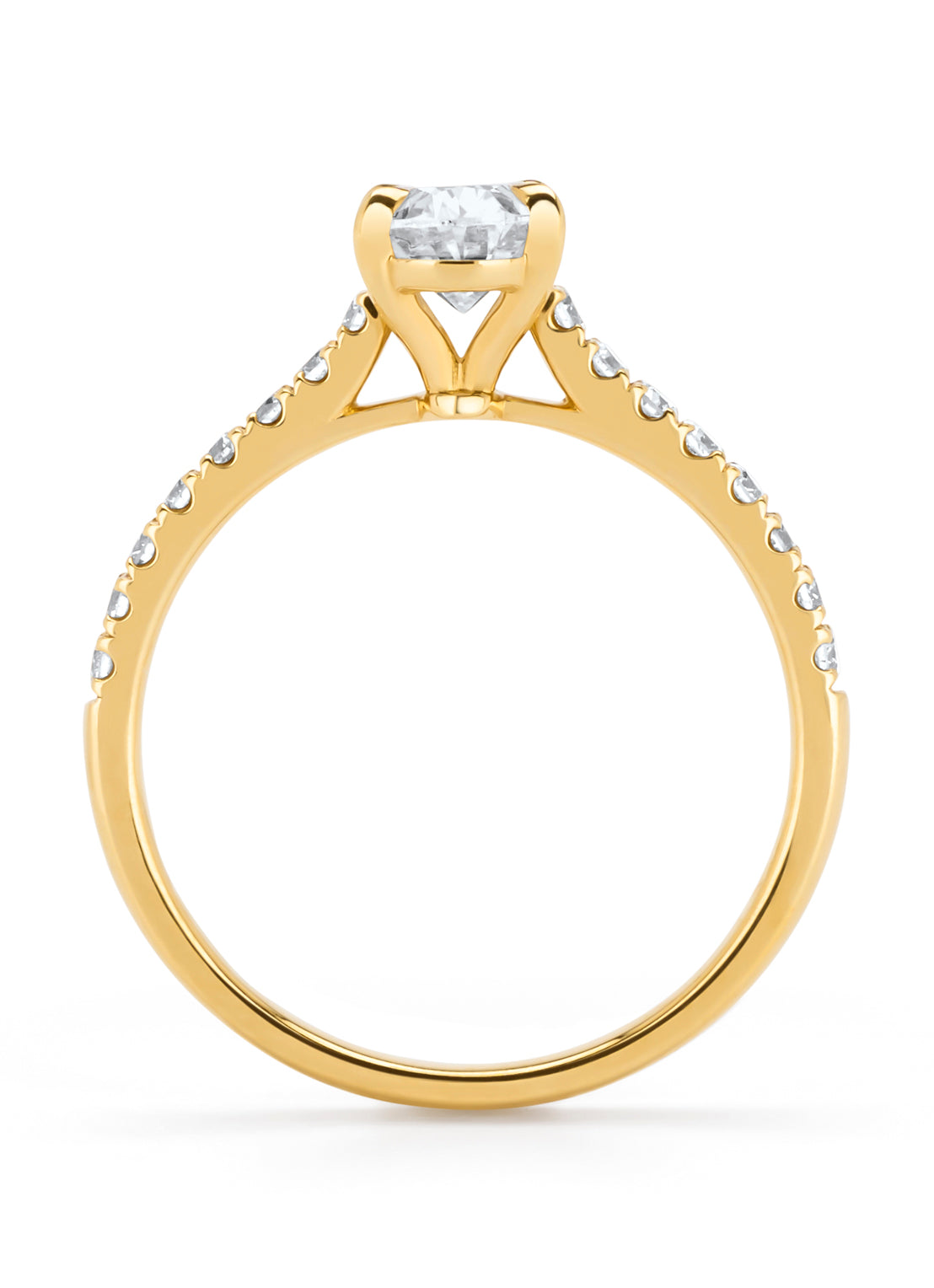 Geelgouden ring, 1.26 ct diamant, Solitair