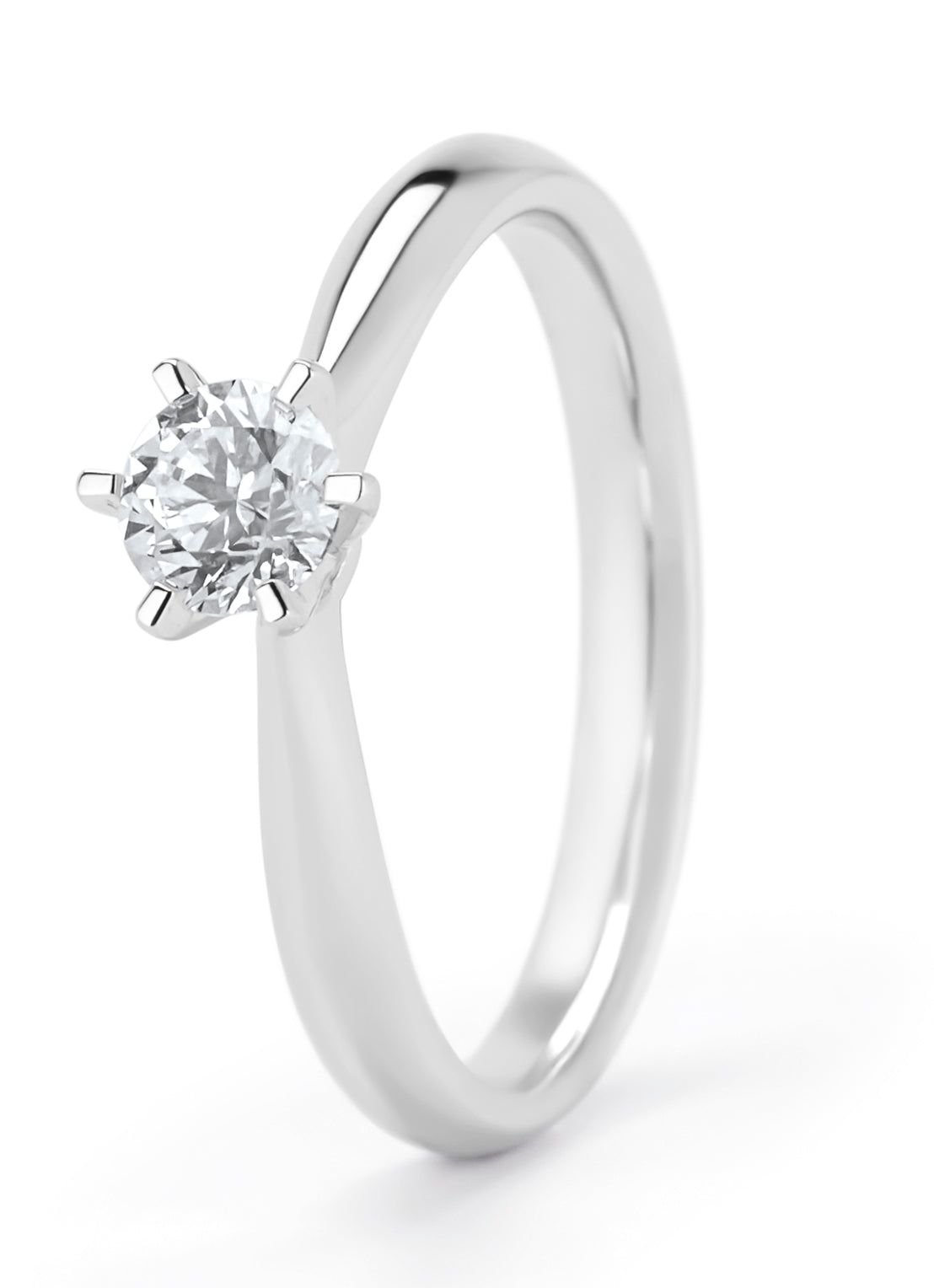 Witgouden ring, 0.40 ct diamant, Perfect Match