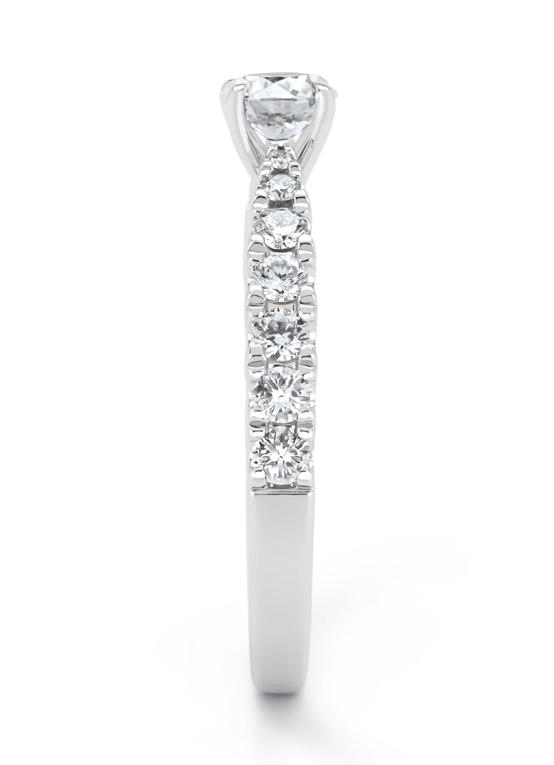 Witgouden ring, 0.87 ct diamant, Perfect Match