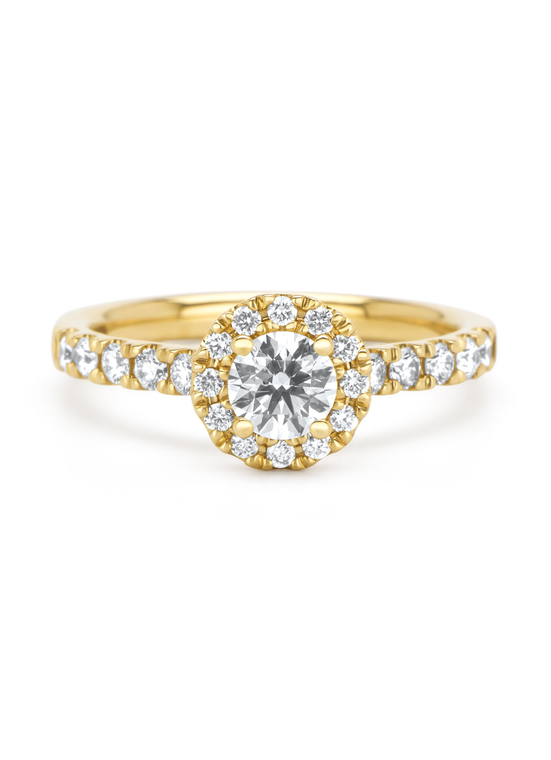 Geelgouden ring, 0.80 ct diamant, Perfect Match