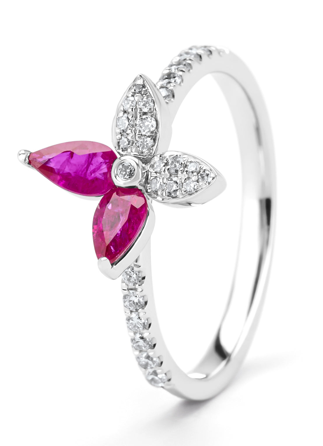 White gold ring, 0.50 ct ruby