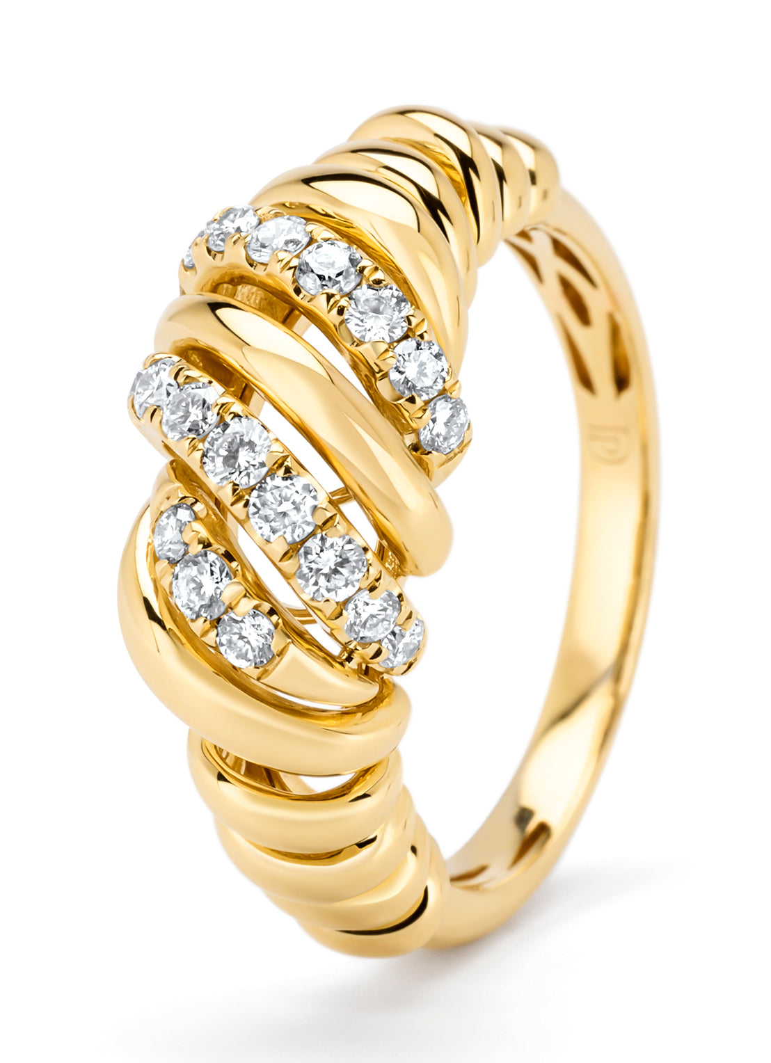 Geelgouden ring, 0.40 ct diamant, Gallery