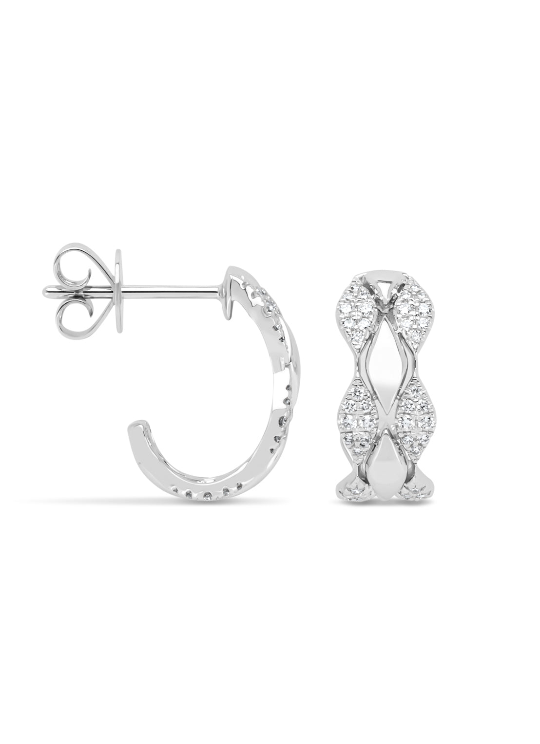 Witgouden oorsieraden, 0.36 ct diamant
