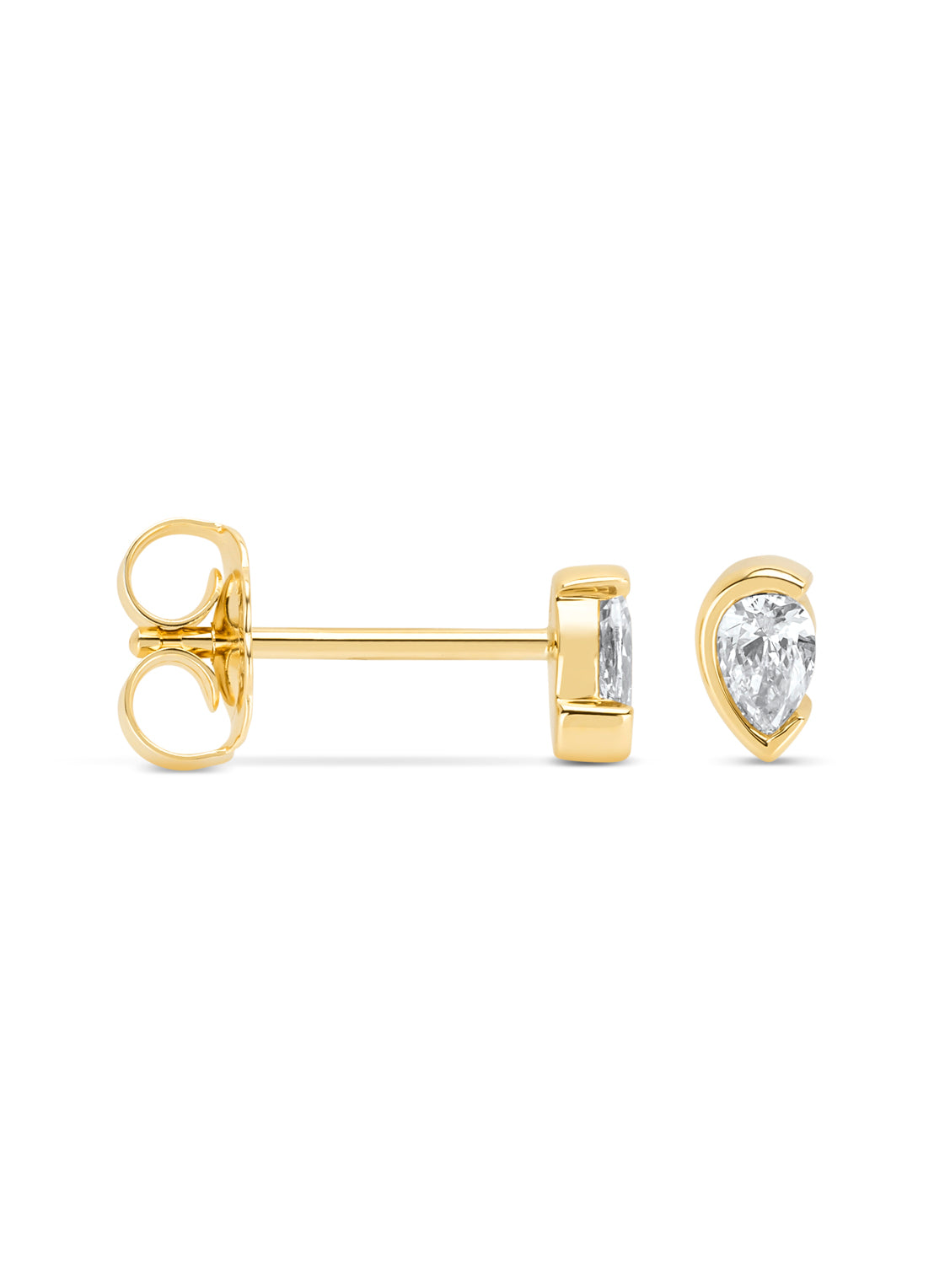 Geelgouden oorsieraden, 0.20 ct diamant, Starlight