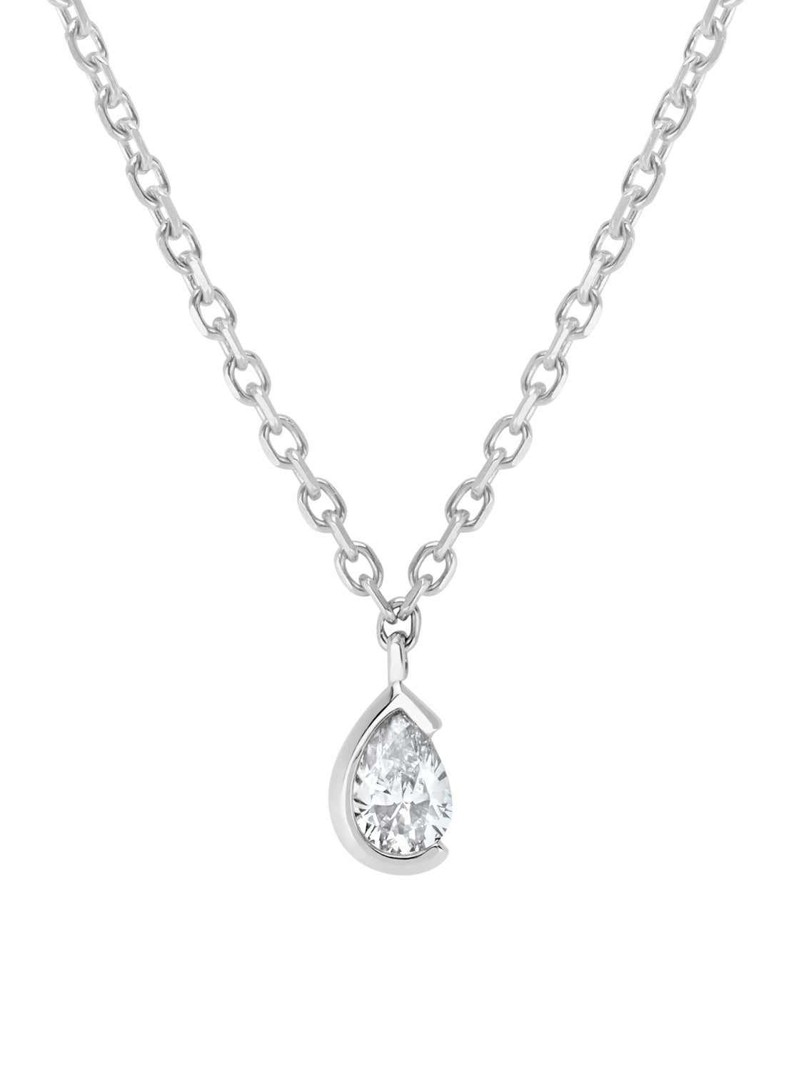 White gold necklace, 0.09 ct diamond, Starlight