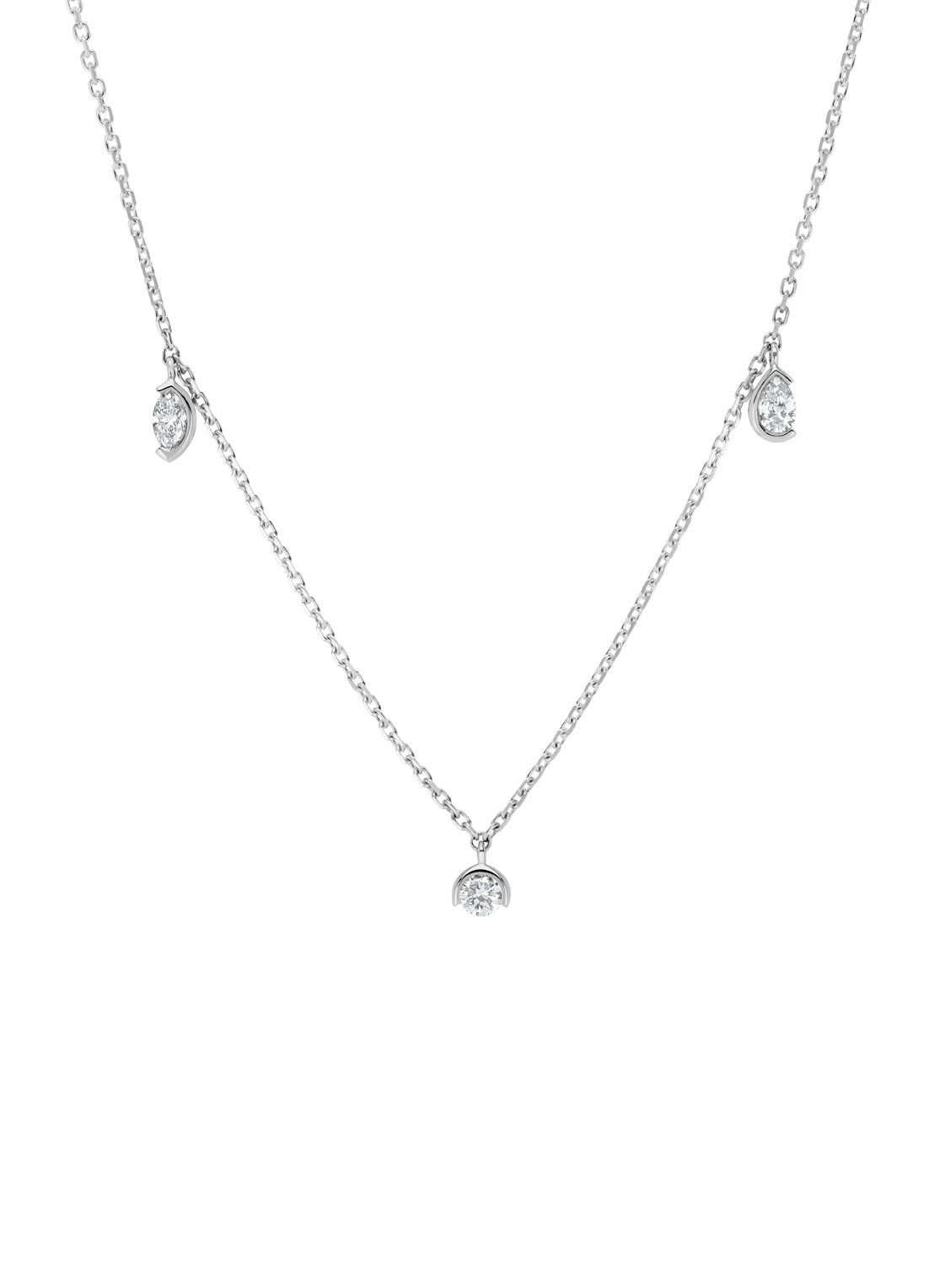 White gold necklace, 0.25 ct diamond, Starlight