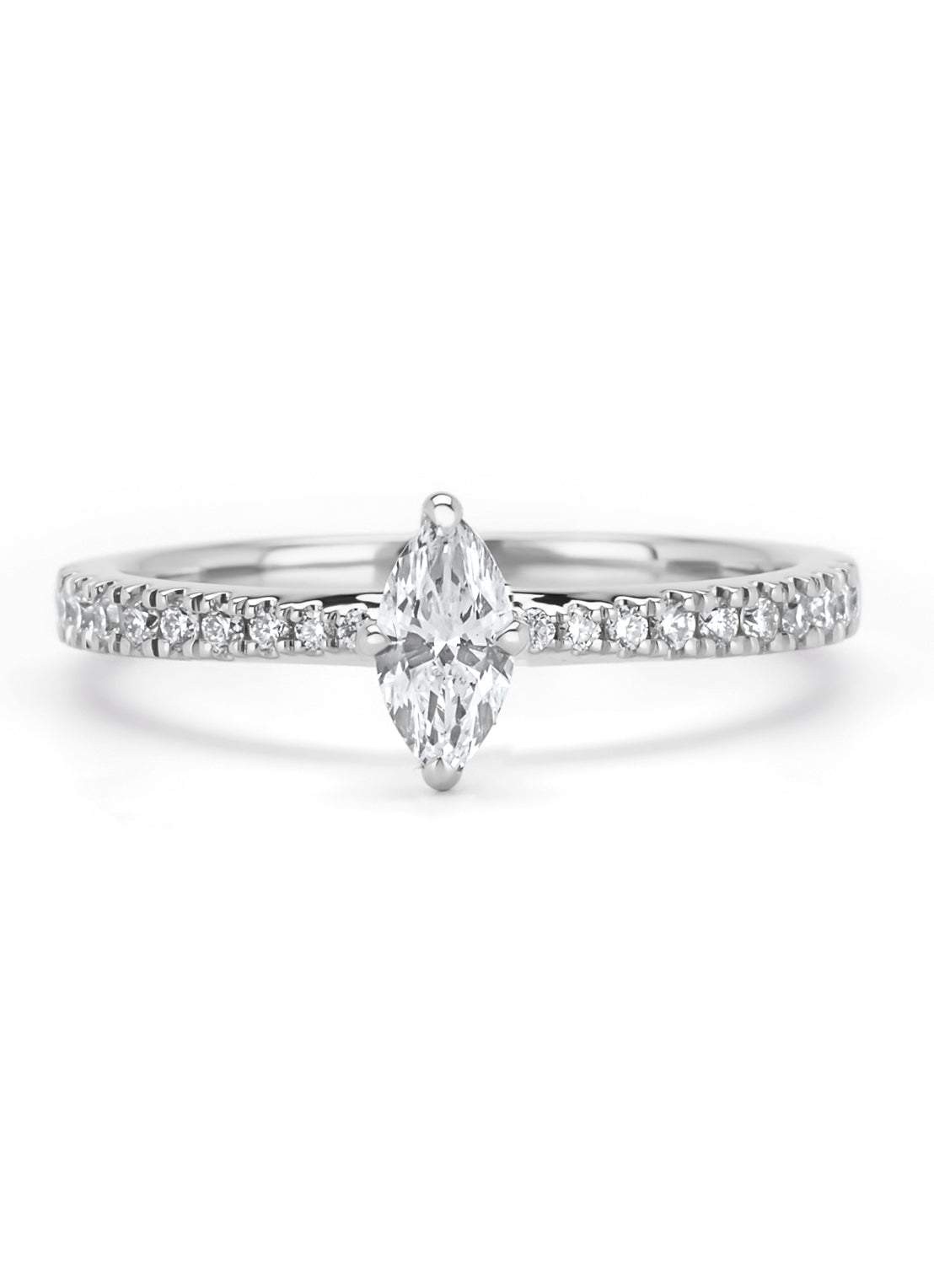 Witgouden ring, 0.48 ct diamant, Petite Romance