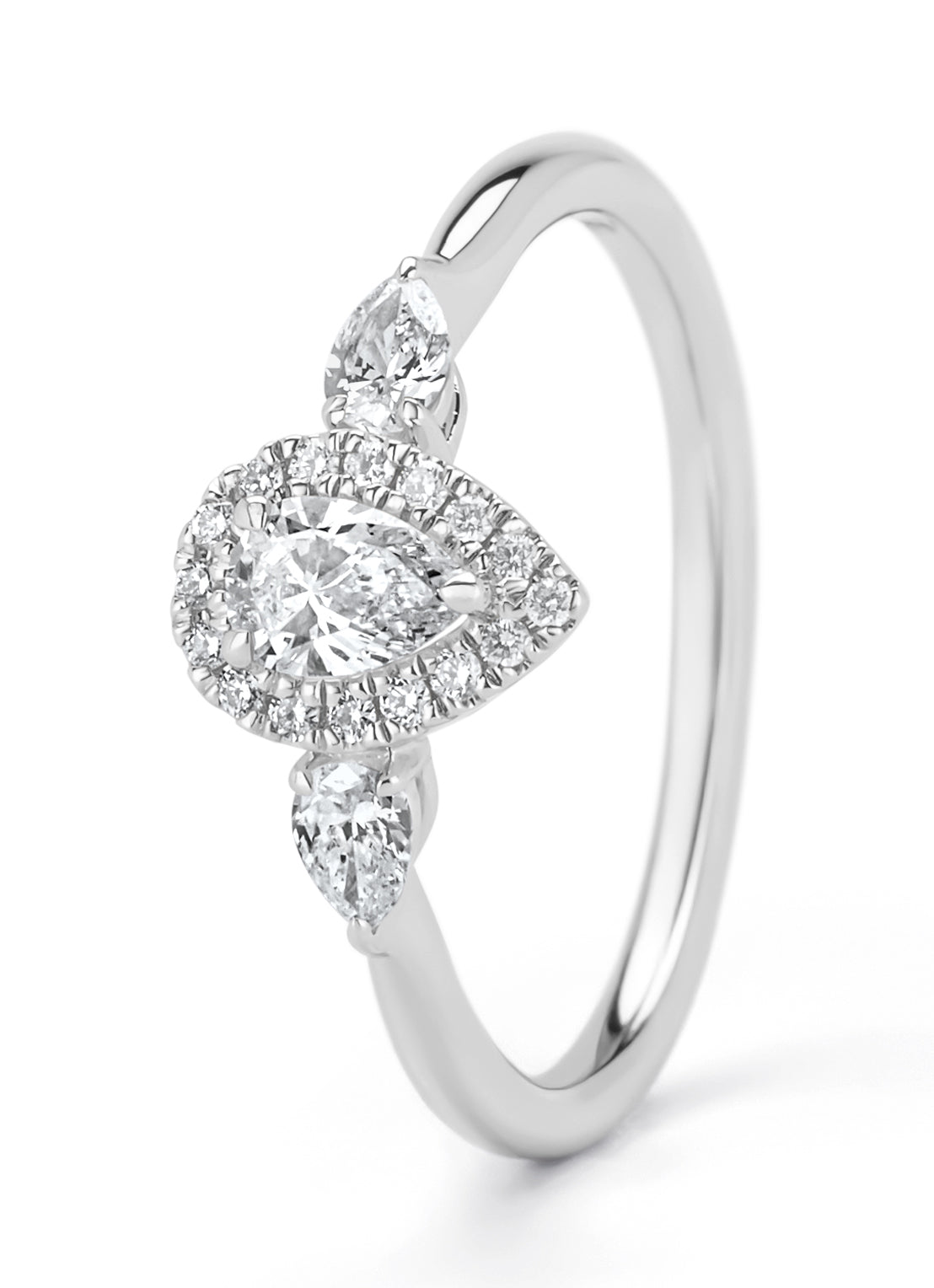Witgouden ring, 0.49 ct diamant, Petite Romance