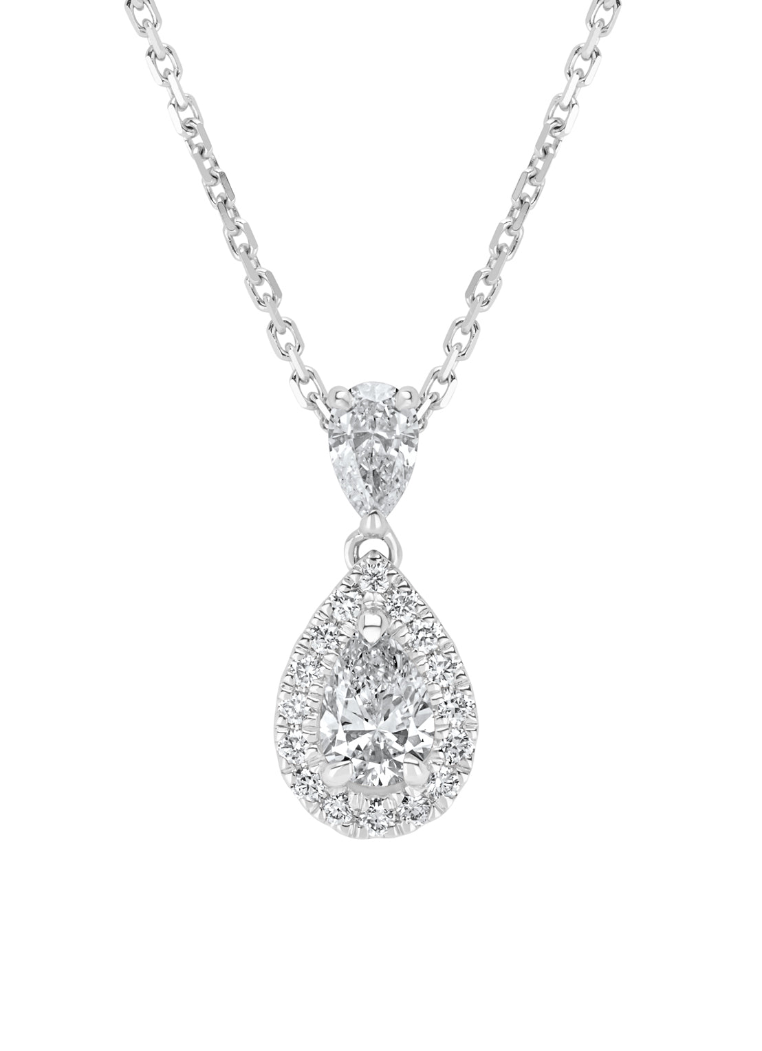 Witgouden hanger, 0.47 ct diamant, Petite Romance