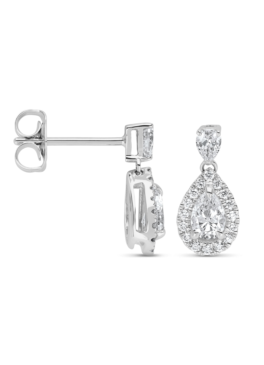 Witgouden oorsieraden, 0.83 ct diamant, Petite Romance