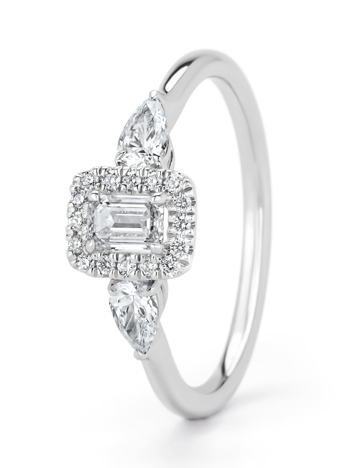 Witgouden ring, 0.59 ct diamant, Petite Romance
