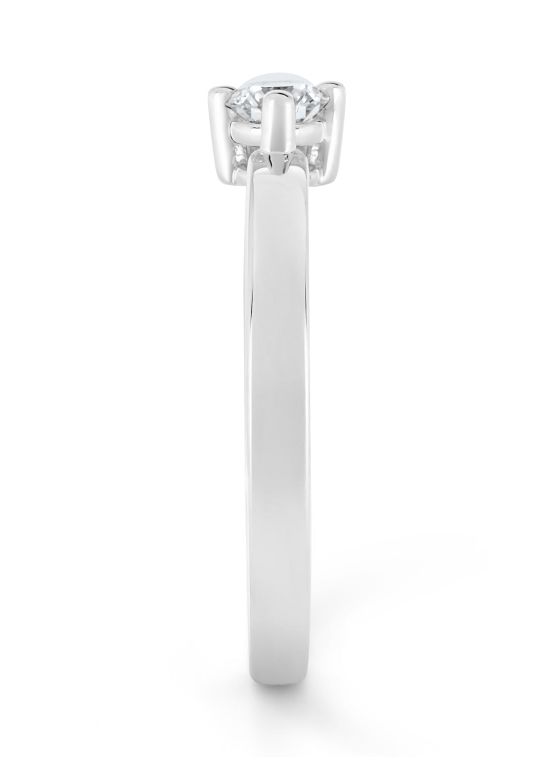 Witgouden ring, 0.20 ct diamant, Hearts & Arrows