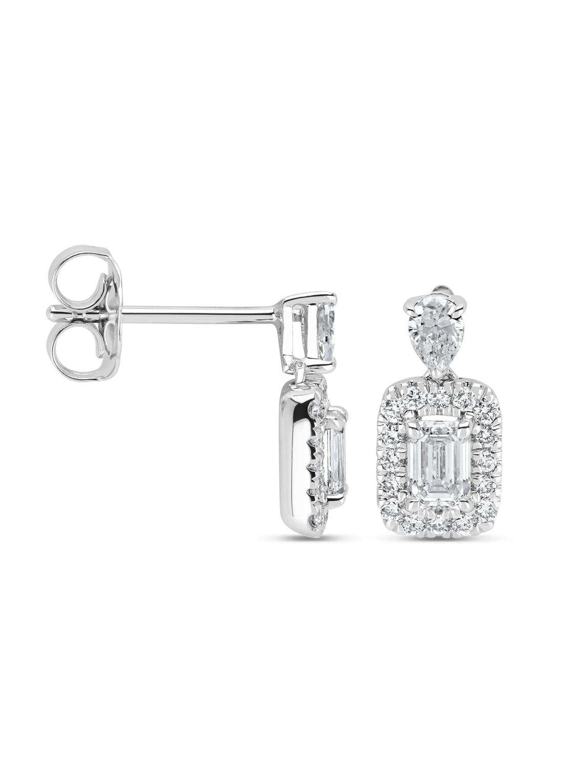 Witgouden oorsieraden, 0.77 ct diamant, Petite Romance