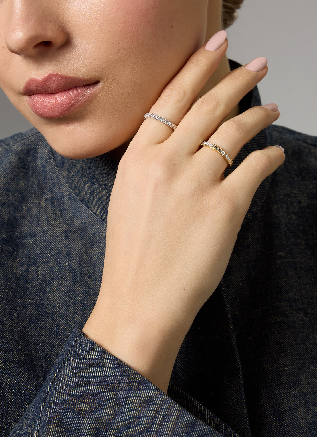 Witgouden ring, 0.48 ct diamant, Ensemble