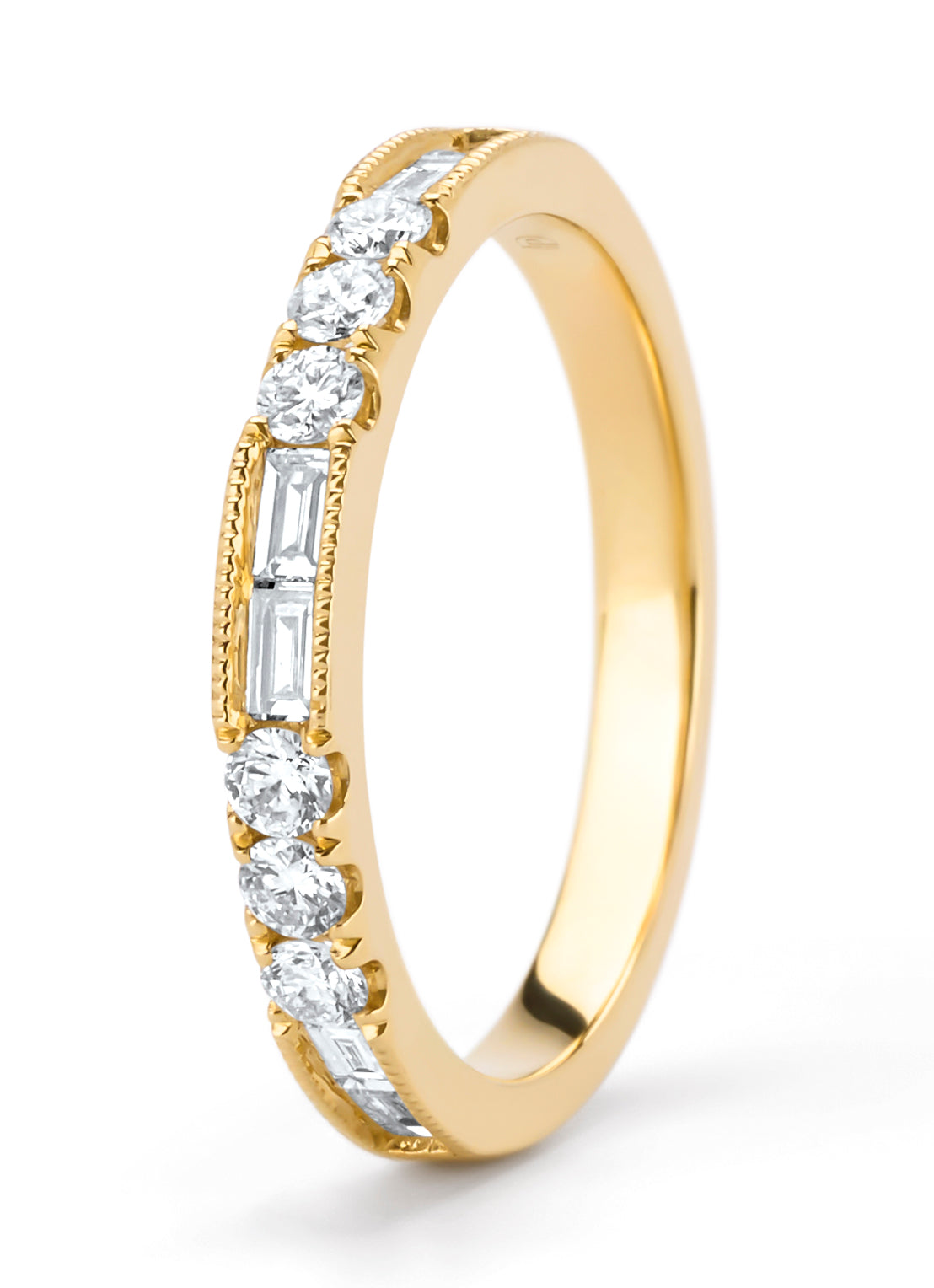 Yellow gold ring, 0.48 ct diamond, Ensemble