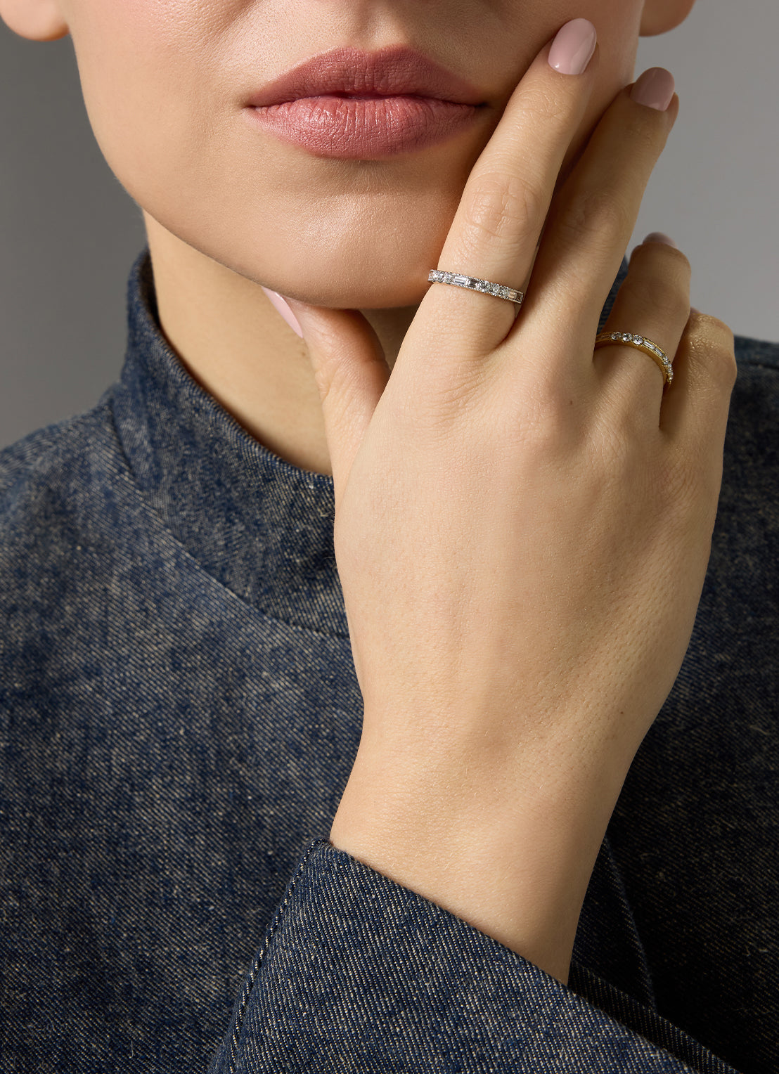 Yellow gold ring, 0.48 ct diamond, Ensemble
