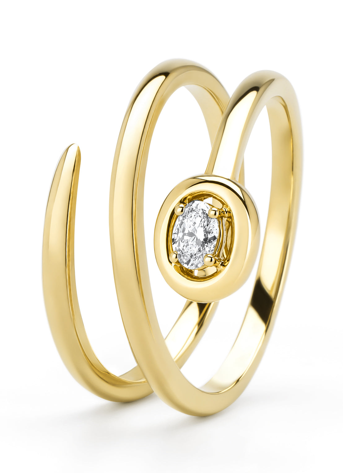 Geelgouden ring, 0.13 ct diamant, La Dolce Vita