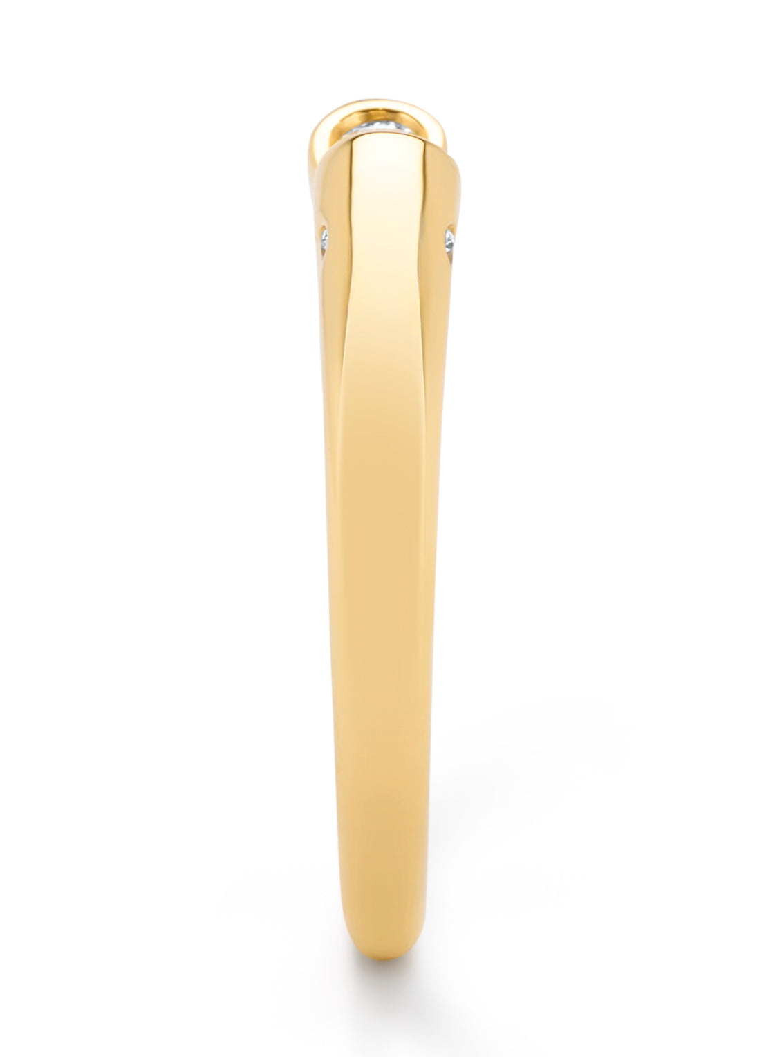 Geelgouden ring, 0.11 ct diamant, Starlight