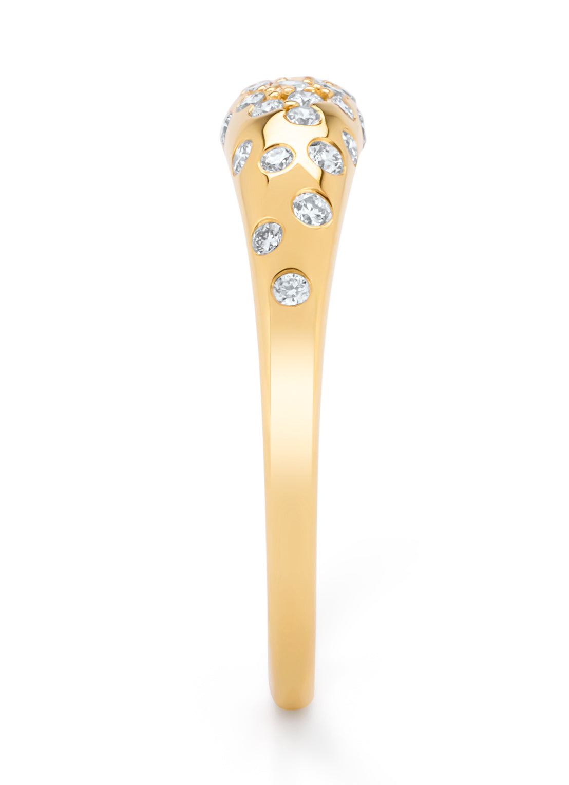 Geelgouden ring, 0.32 ct diamant, Starlight