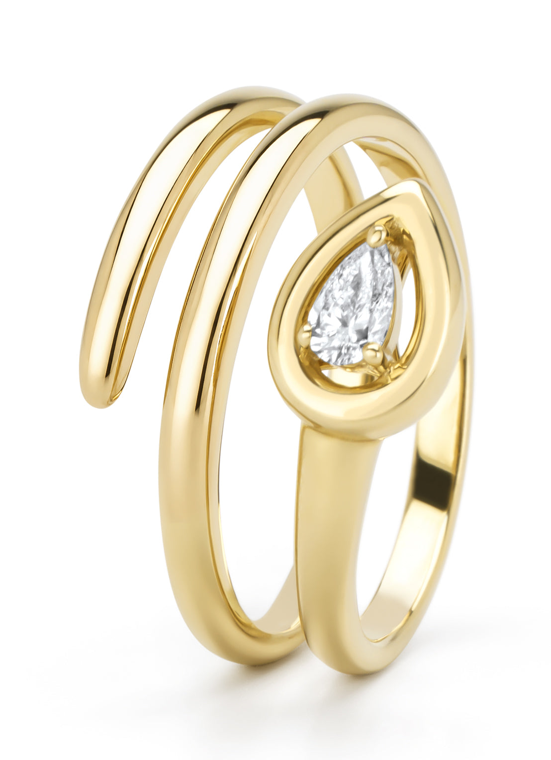 Geelgouden ring, 0.16 ct diamant, La Dolce Vita