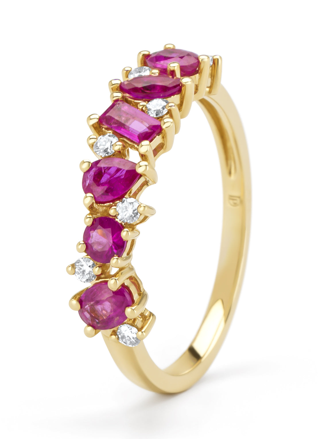 Yellow gold ring, 1.10 ct pink sapphire, Eden
