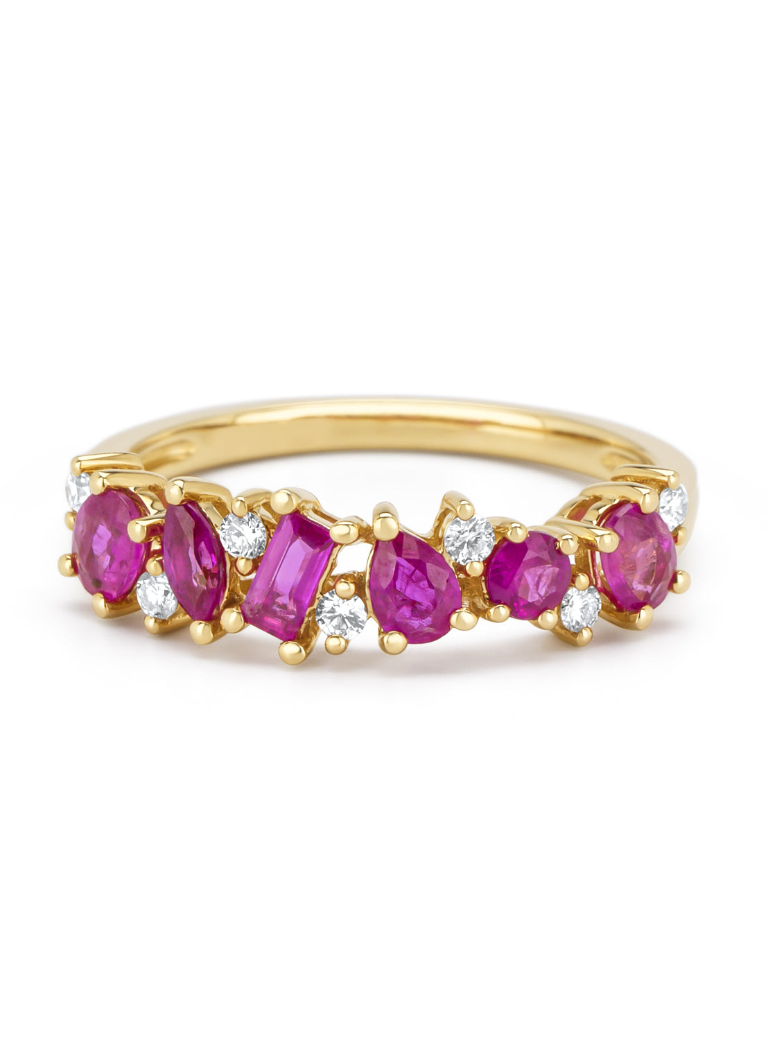 Yellow gold ring, 1.10 ct pink sapphire, Eden