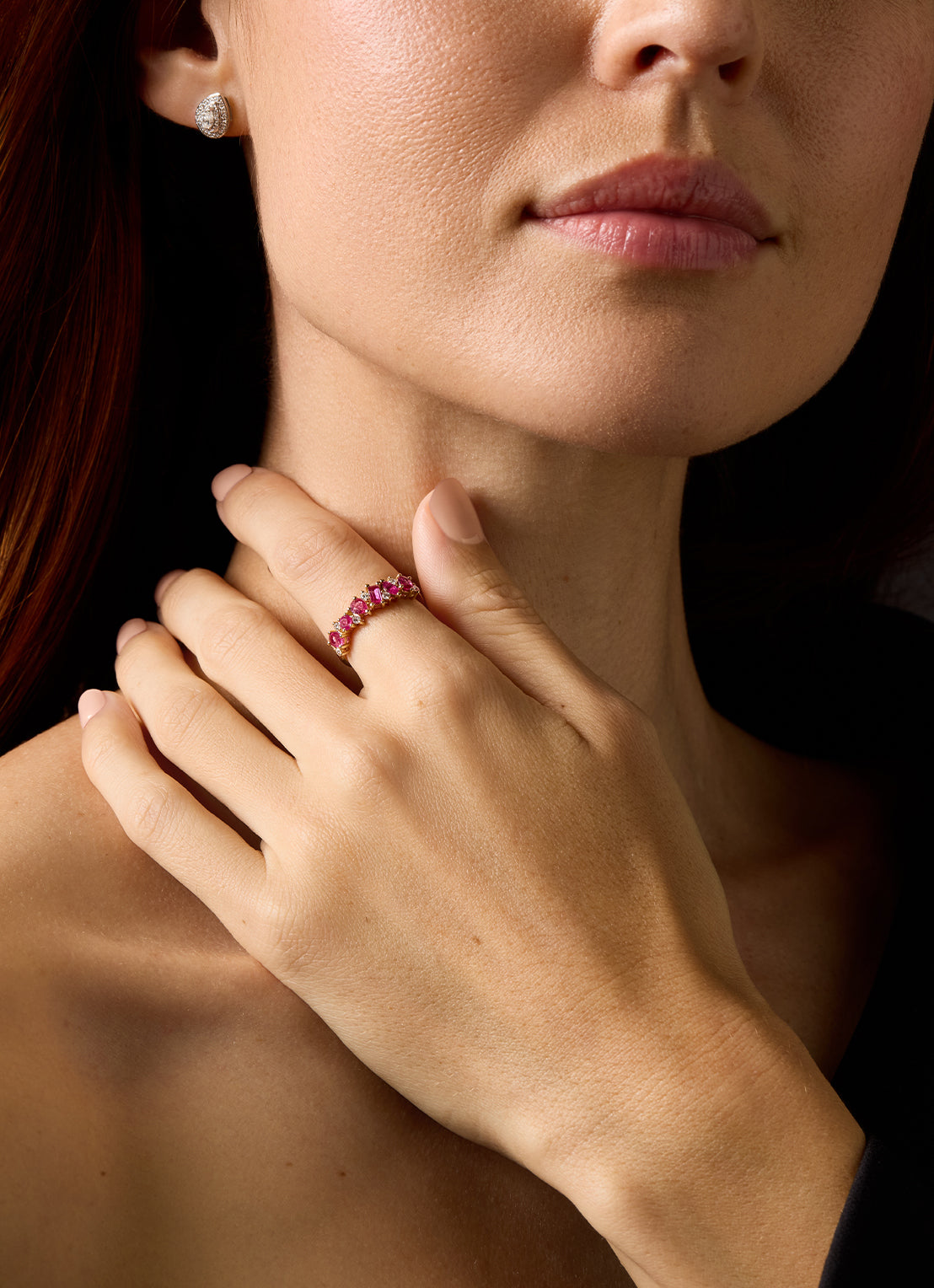 Geelgouden ring, 1.10 ct roze saffier, Eden