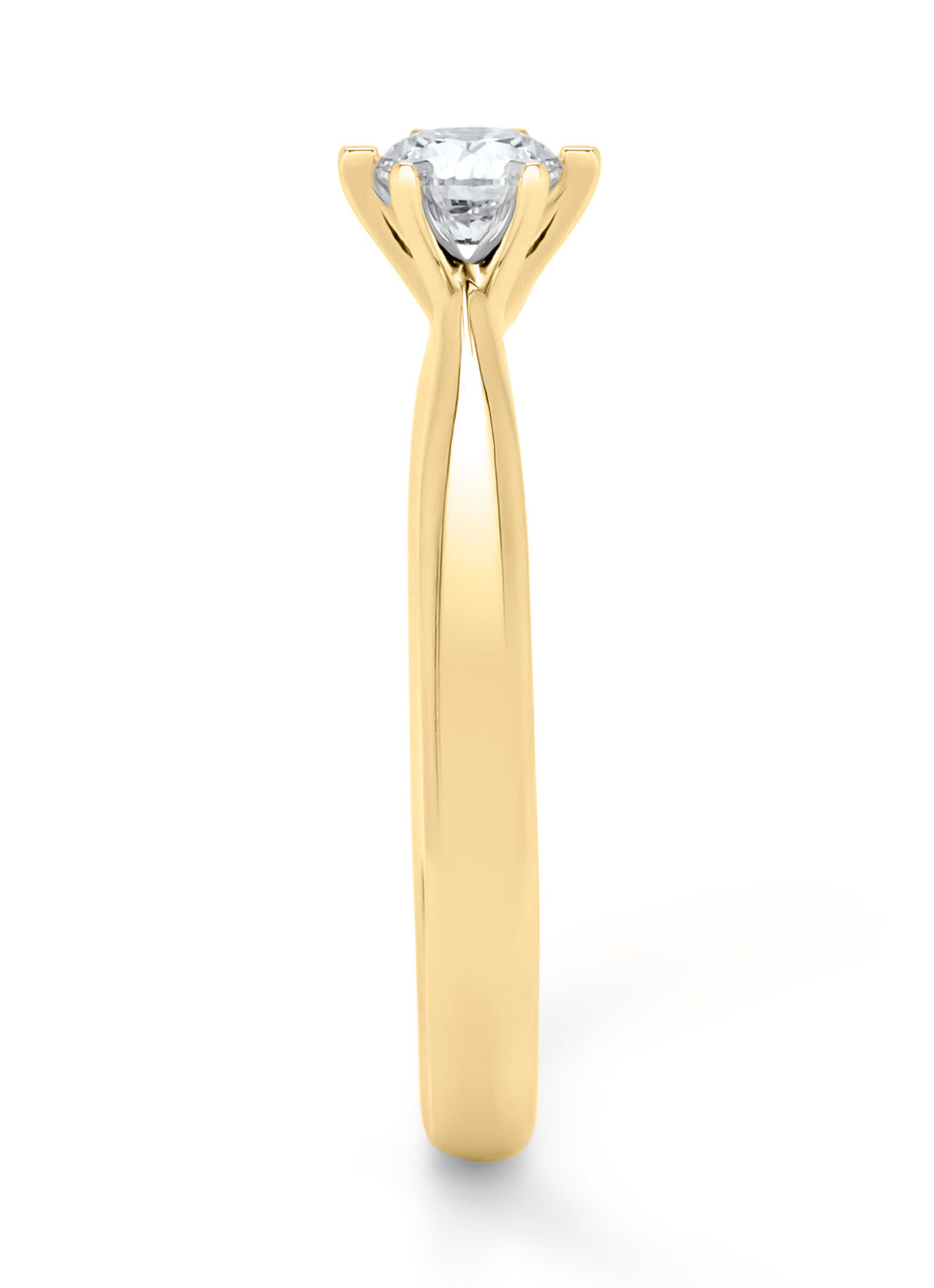 Geelgouden ring, 0.40 ct diamant, Perfect Match