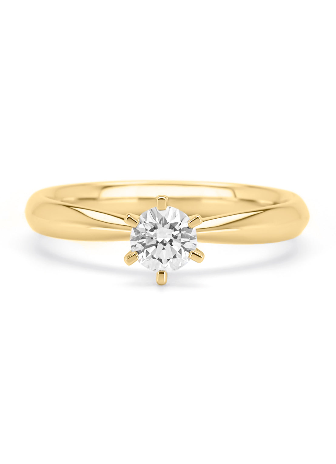 Geelgouden ring, 0.40 ct diamant, Perfect Match