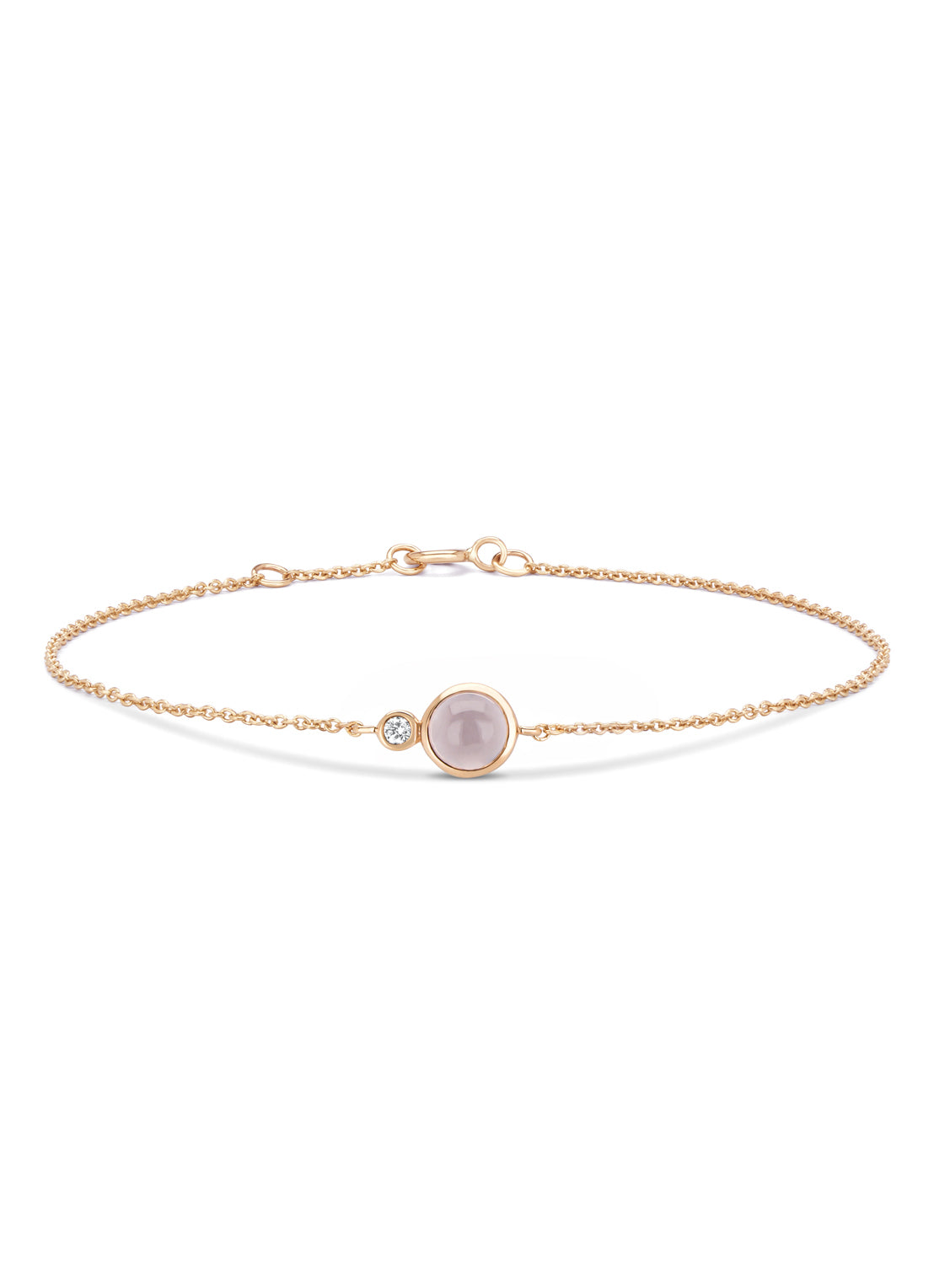 Roségouden armband, 0.69 ct rozenkwarts, Little Drops