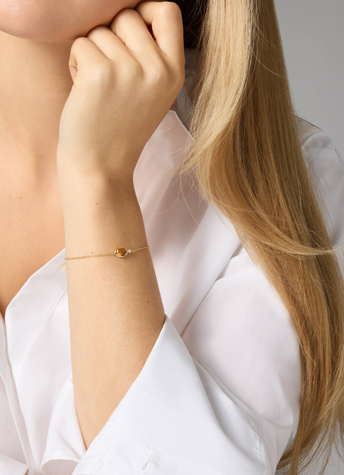 Yellow gold bracelet, 0.85 ct citrine, Little Drops