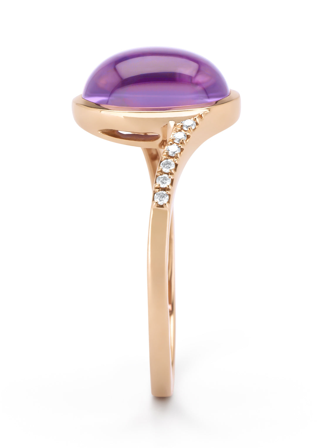 Roségouden ring, 2.65 ct paarse amethist, Little Drops