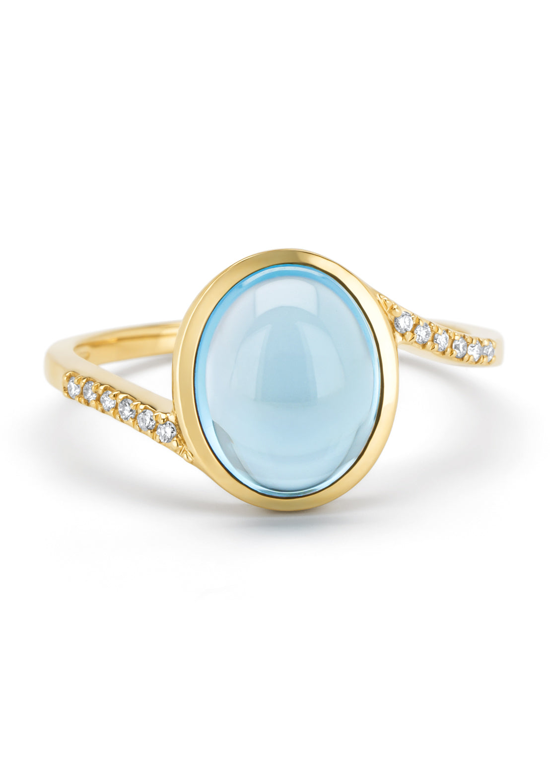 Geelgouden ring, 3.52 ct topaas, Little Drops