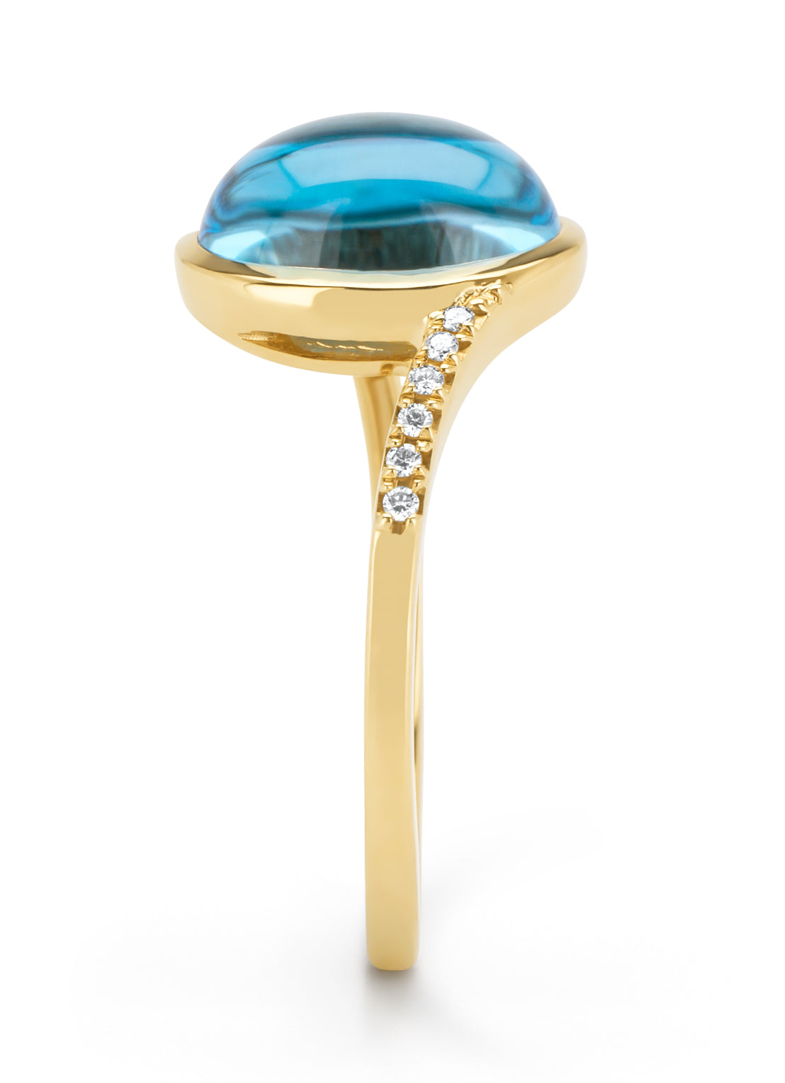 Geelgouden ring, 3.52 ct topaas, Little Drops