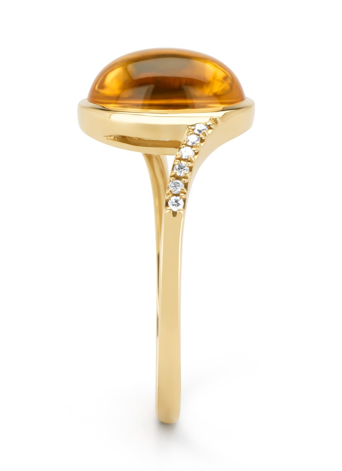 Geelgouden ring, 2.72 ct citrien, Little Drops