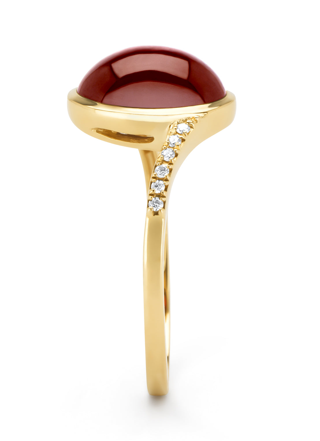 Geelgouden ring, 3.82 ct granaat, Little Drops