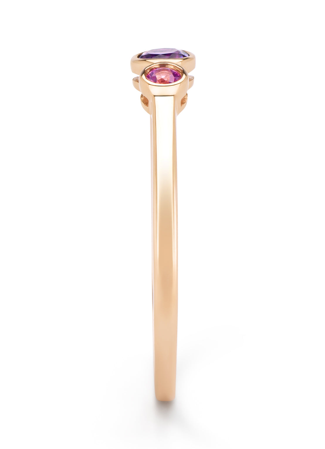 Roségouden ring, 0.11 ct paarse amethist, Little Drops