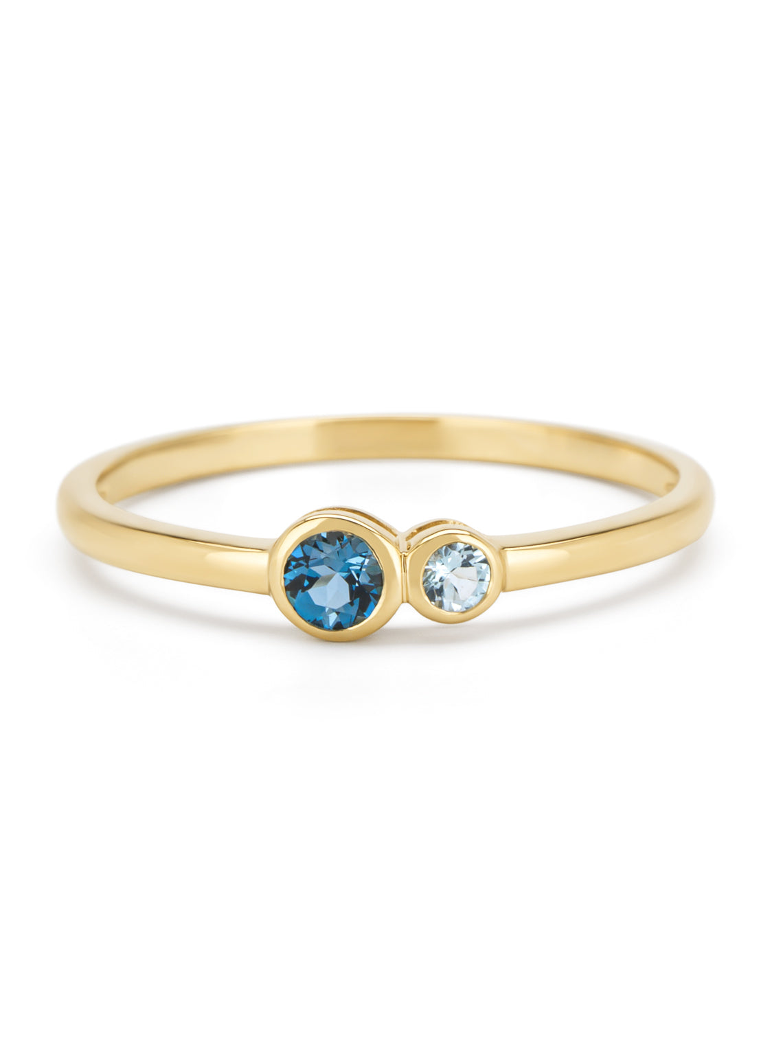 Geelgouden ring, 0.13 ct london topaas, Little Drops