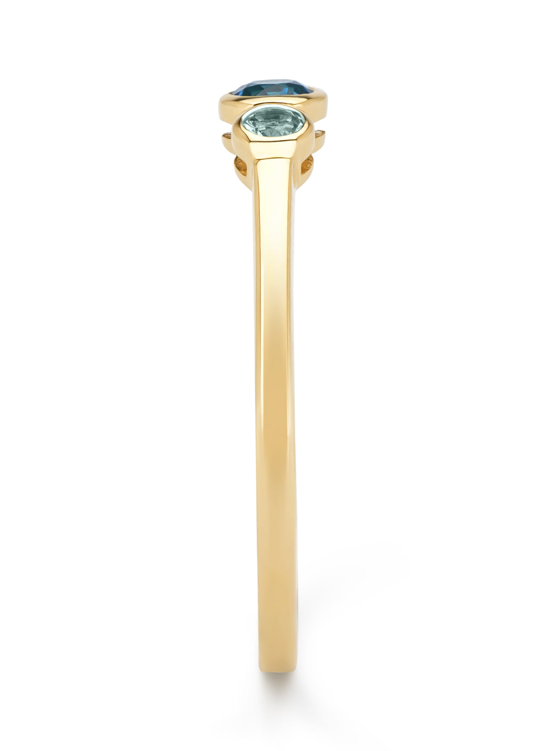 Geelgouden ring, 0.13 ct london topaas, Little Drops