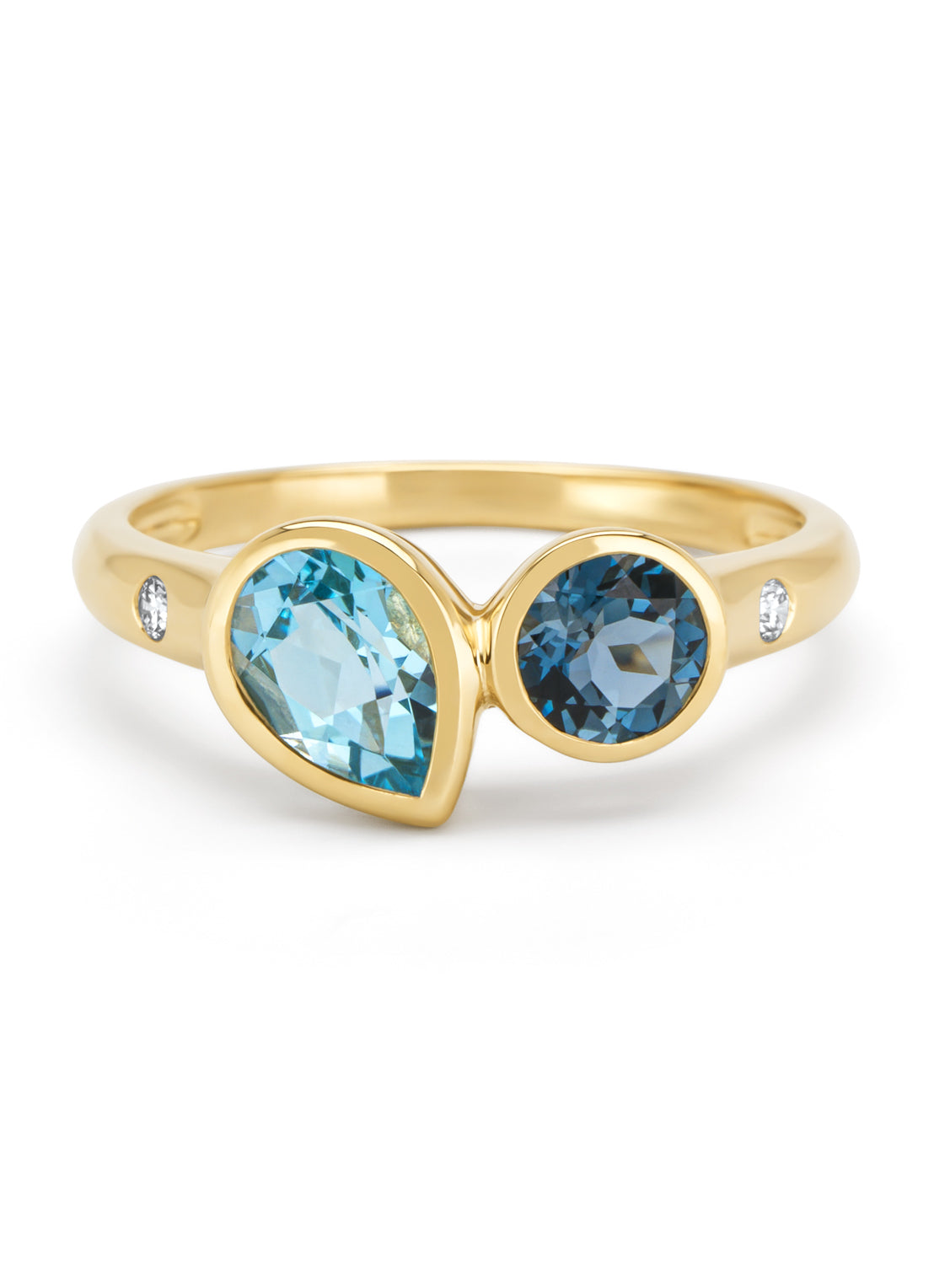 Geelgouden ring, 0.91 ct topaas, Little Drops
