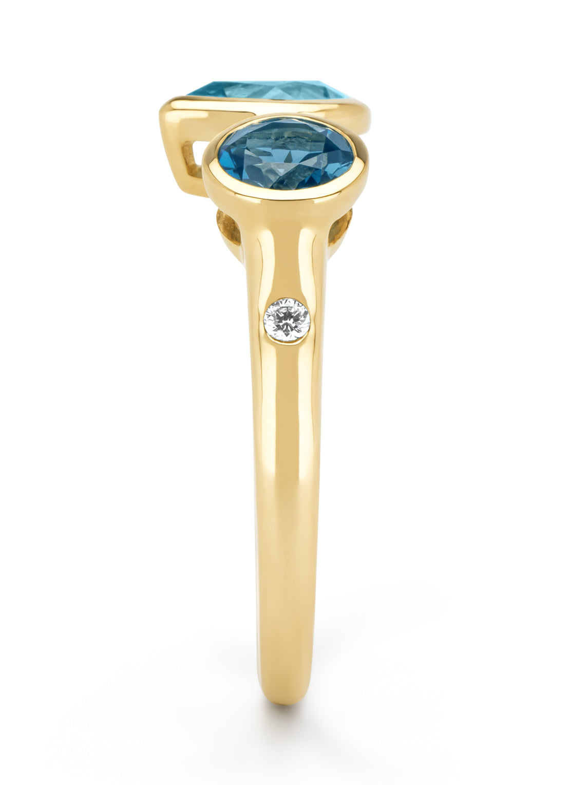 Geelgouden ring, 0.91 ct topaas, Little Drops