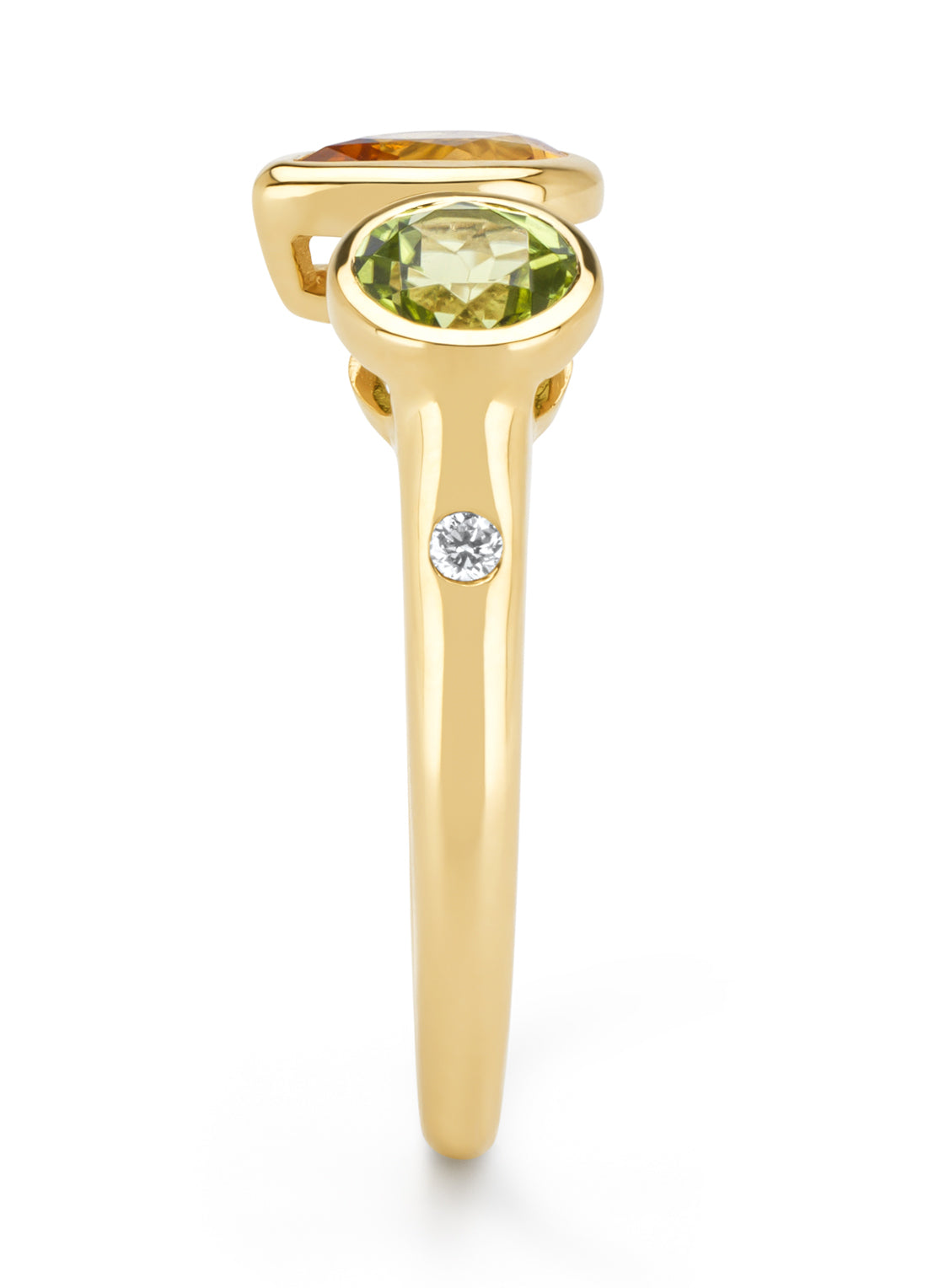 Geelgouden ring, 0.70 ct citrien, Little Drops