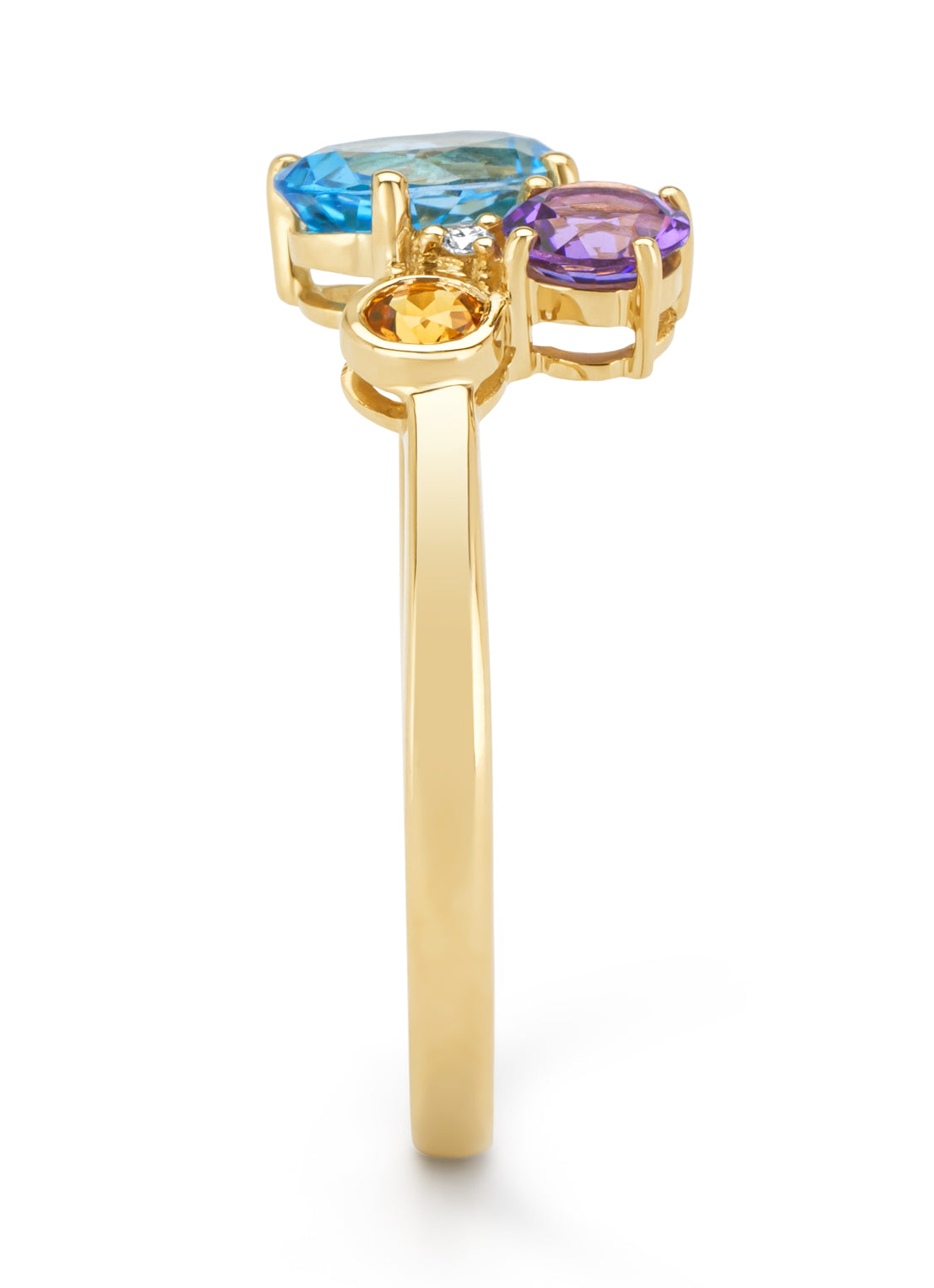 Geelgouden ring, 0.89 ct topaas, Little Drops